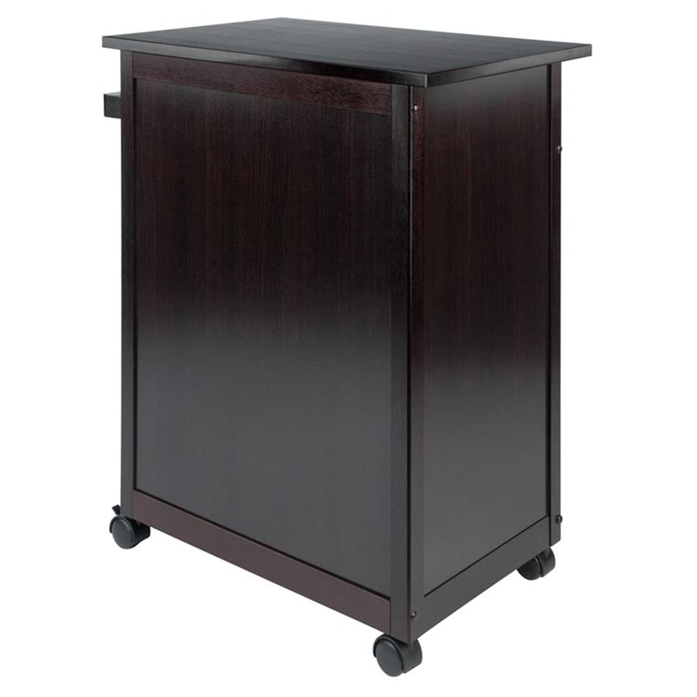 WINSOME Savannah Espresso Kitchen Island with Storage Shelf - Perfect for Small Kitchens, Dining & Breakfast Nooks