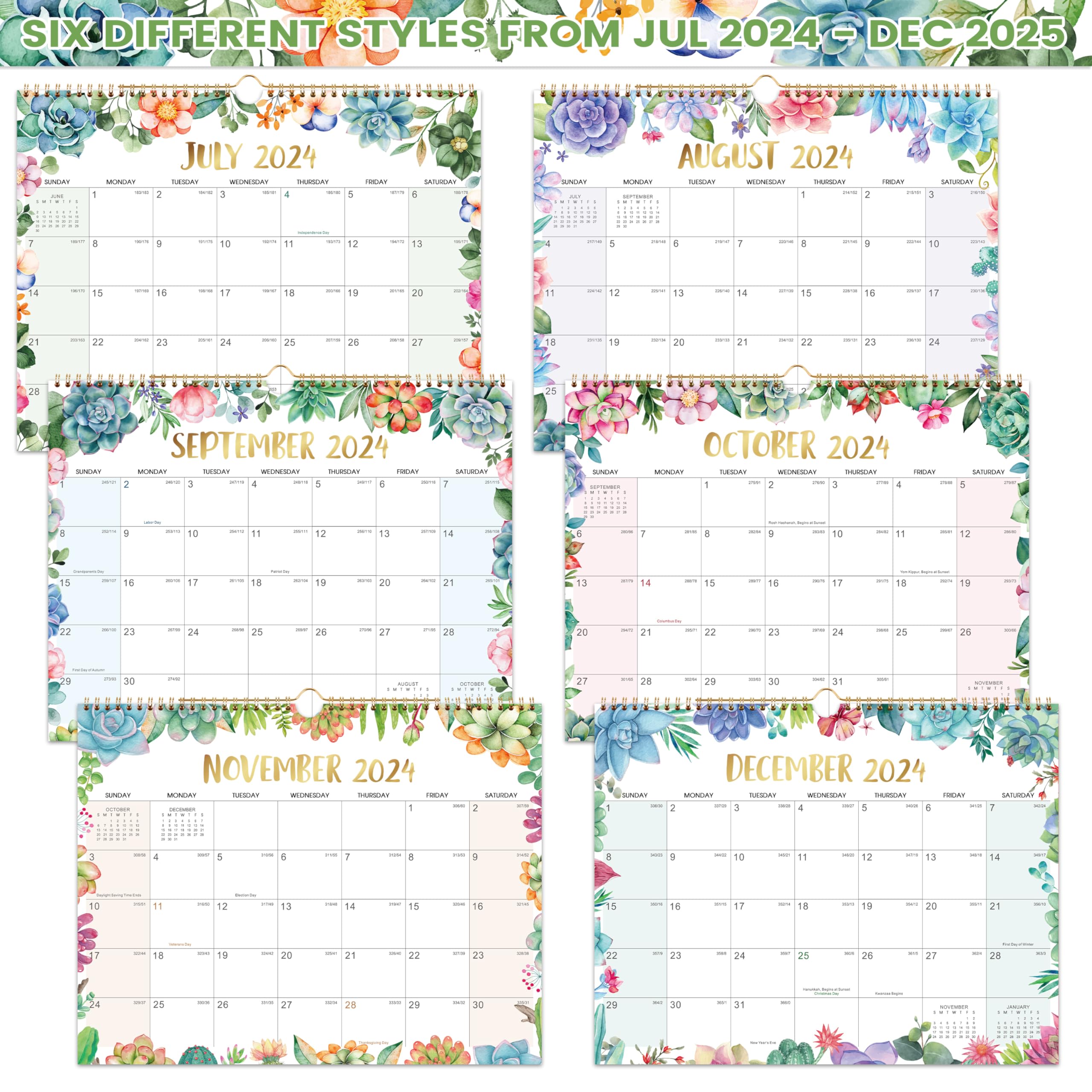 2024-2025 Wall Calendar - 18 Month Large Planner from July 2024 to December 2025 with Big Writing Blocks (14.5