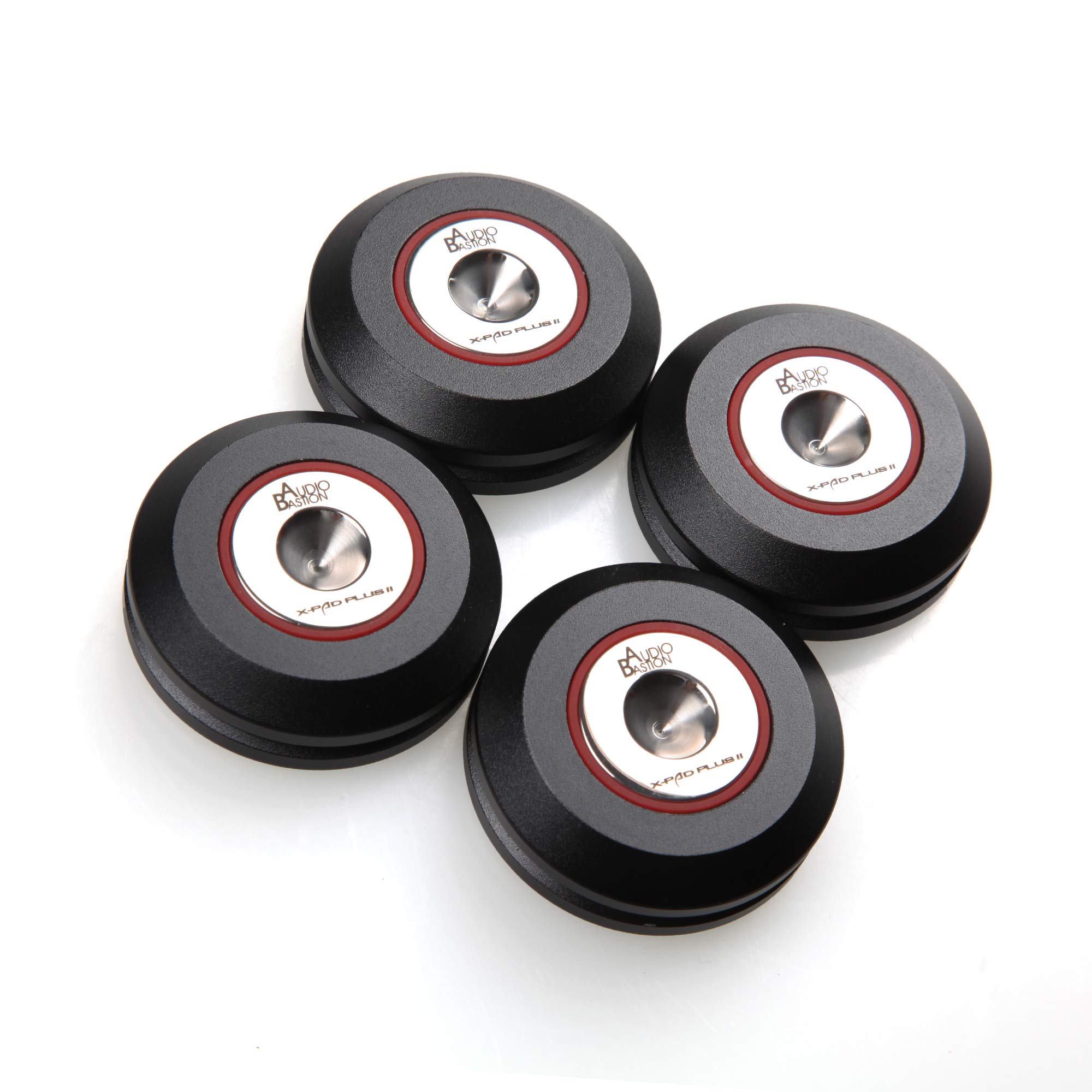 AUDIO BASTION X-PAD Plus 2-Layer Aluminum Speaker Isolation Pads - Vibration Dampening Feet for Studio Monitors, Bookshelf & Floorstanding Speakers - Perfect for Home Theater, Music Studios & Audiophile Setups