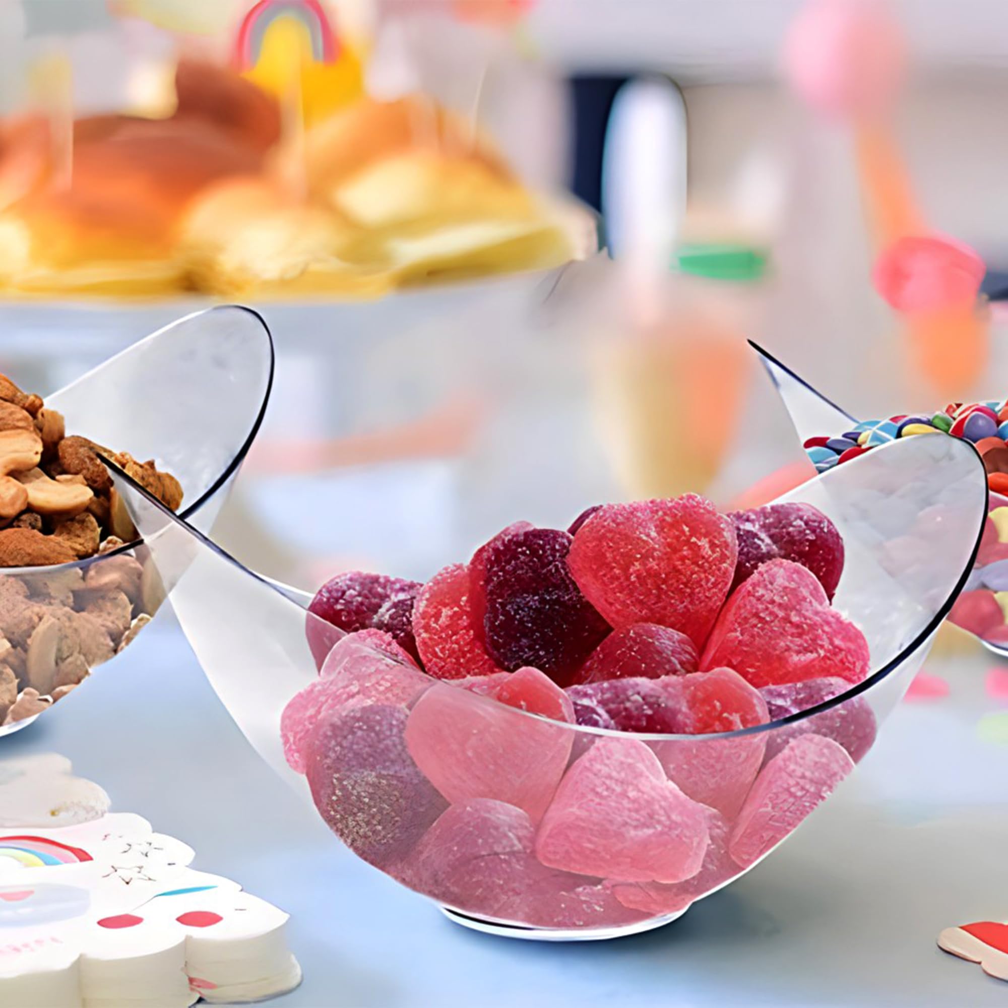 Lillian 12-Pack Clear Mini Plastic Oval Bowls for Snacks, Salads, Desserts | Perfect for Parties, Picnics & Meal Prep | BPA-Free Disposable Serving Bowls