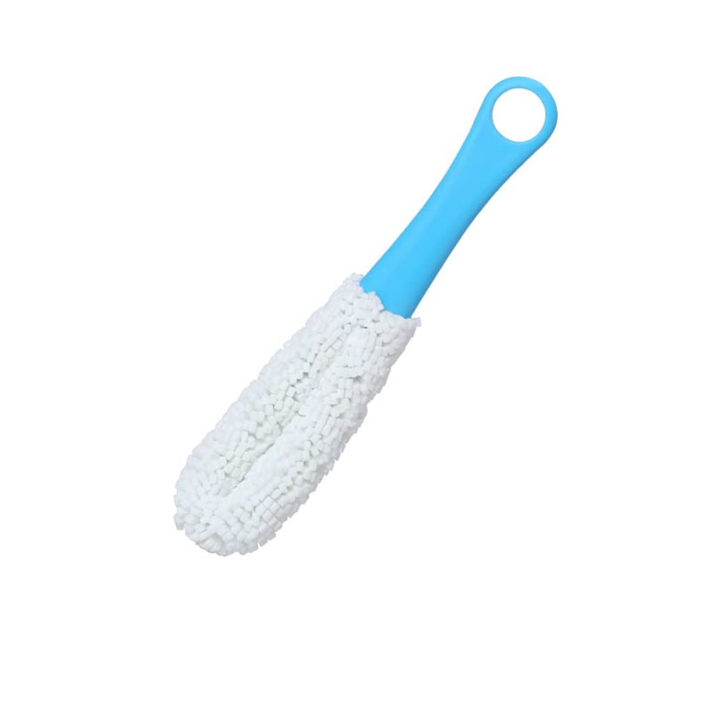 LEIGE Multi-Function Long Handle Cleaning Brush for Wine Glasses, Bottles, Decanters - Flexible Soft Foam Head - Perfect for Bar, Kitchen & Home Use (Color: Blue)