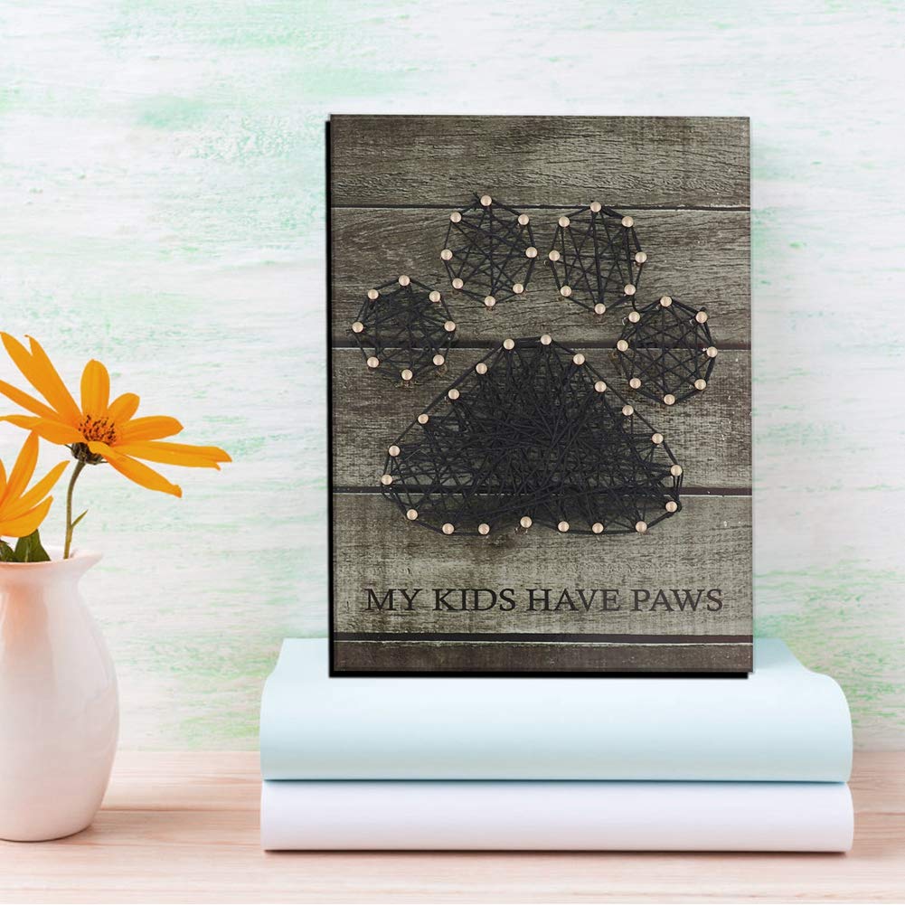 Bear Paw Pattern DIY Winding Nail Picture - Unique Home Wall Decor Art Kit for Creative Gift & Craft Lovers | Perfect for Living Room, Bedroom, Nursery Decor