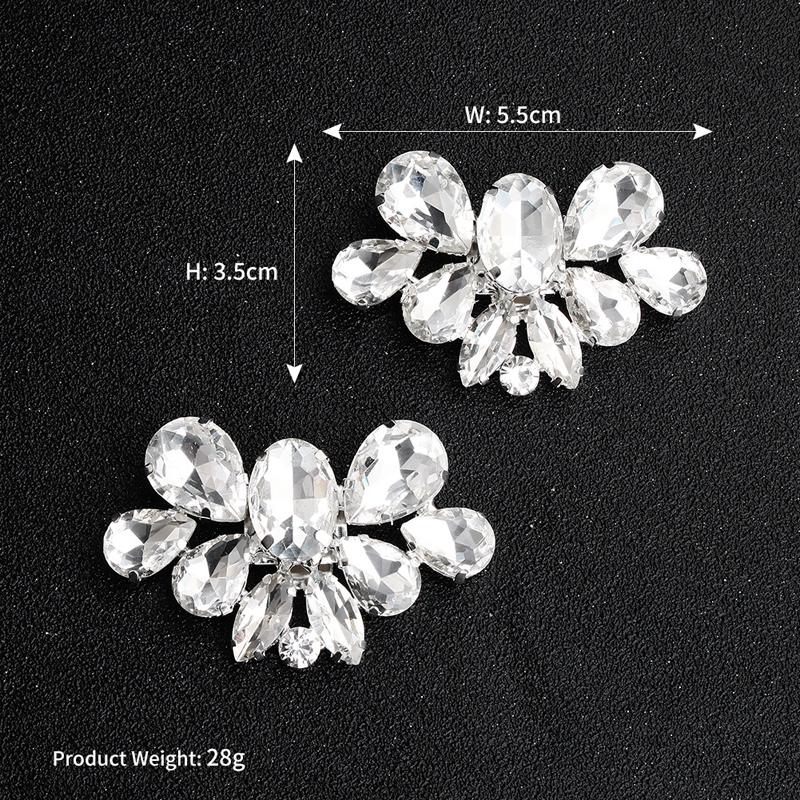 1 Pair Luxury Rhinestone Detachable Wedding Shoes Buckle - Elegant Bridal Accessory for Weddings, Prom & Special Occasions