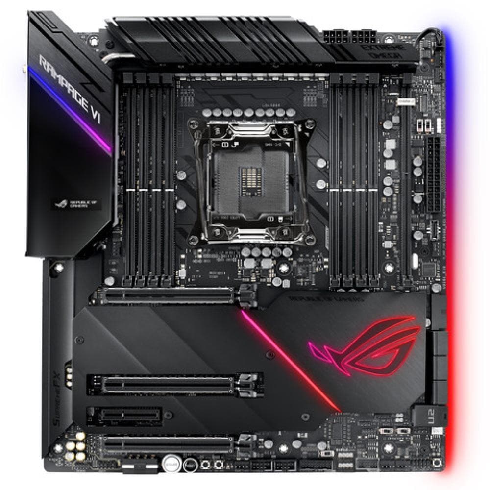 ASUS ROG Rampage VI Extreme Encore LGA 2066 ATX Gaming Motherboard - Intel X299 Chipset, DDR4 4400MHz, 5-Way Optimization, 3-Year Warranty - Perfect for High-End PC Builds & Extreme Gaming Setups