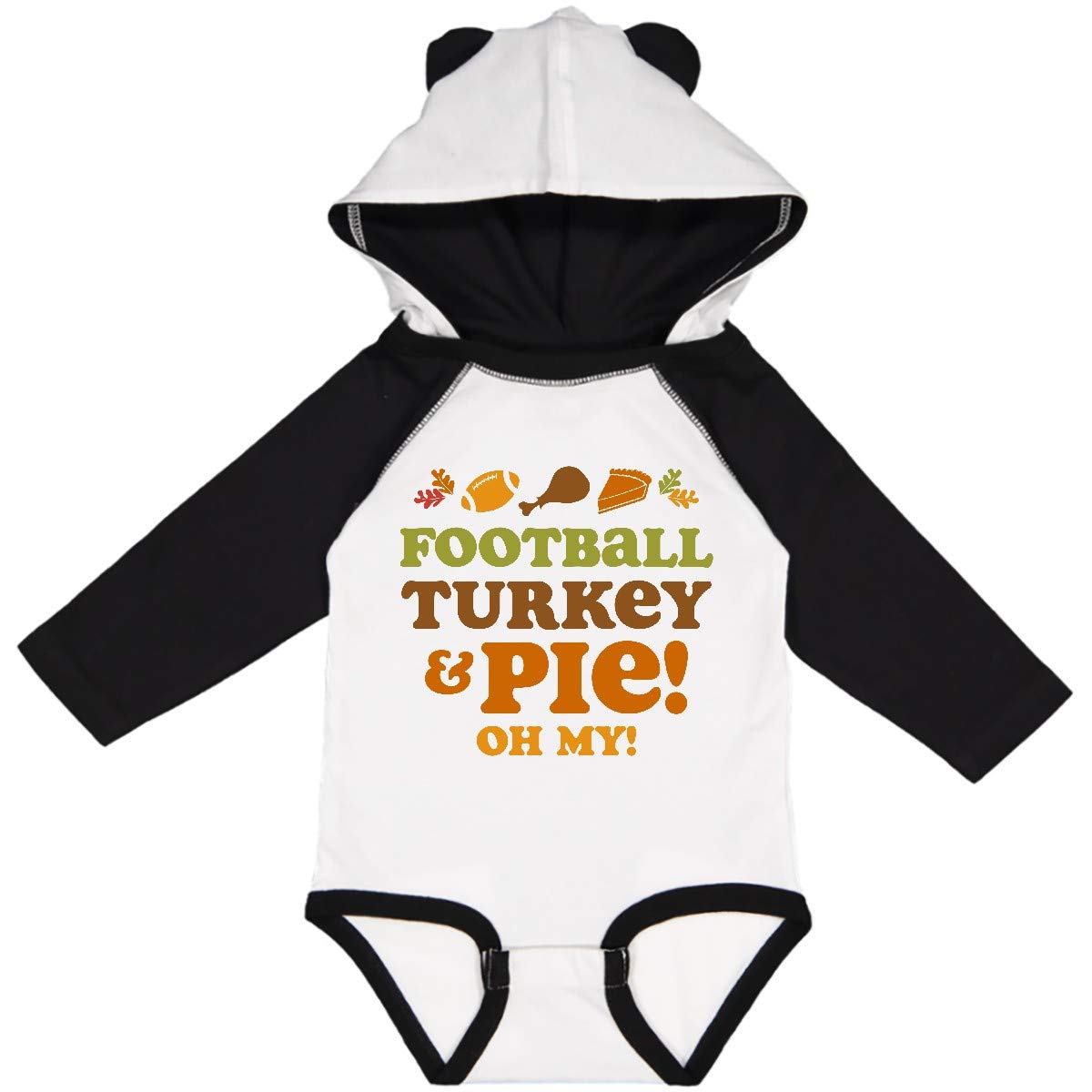 Inktastic Football Turkey and Pie Long Sleeve Baby Bodysuit - Cute Thanksgiving Outfit for Infants, Perfect for Family Gatherings & Holiday Photos