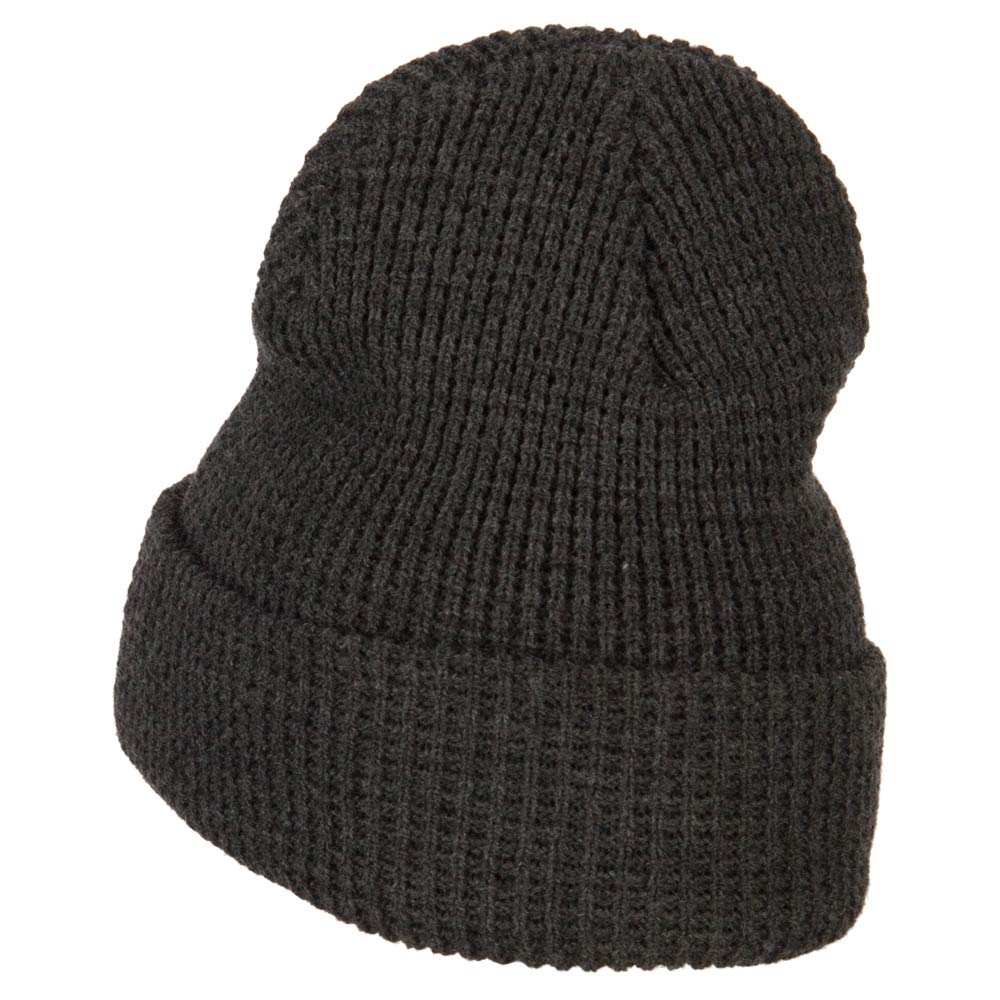 Merry Christmas Mistletoe Embroidered Stretchy Waffle Cuff Beanie Hat - Cozy Winter Knit Cap for Holiday Parties & Outdoor Activities | e4Hats.com