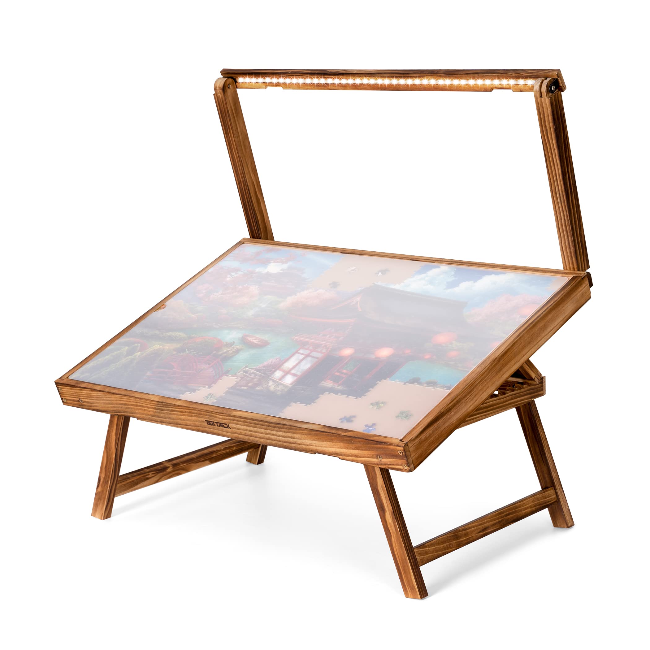 Premium LED Jigsaw Puzzle Table with Folding Legs & Cover - Adjustable Wooden Puzzle Board for Adults & Kids - 5 Angle Positions - Holds Up to 1000 Pieces - Perfect for Family Game Nights, Relaxation & Puzzle Storage