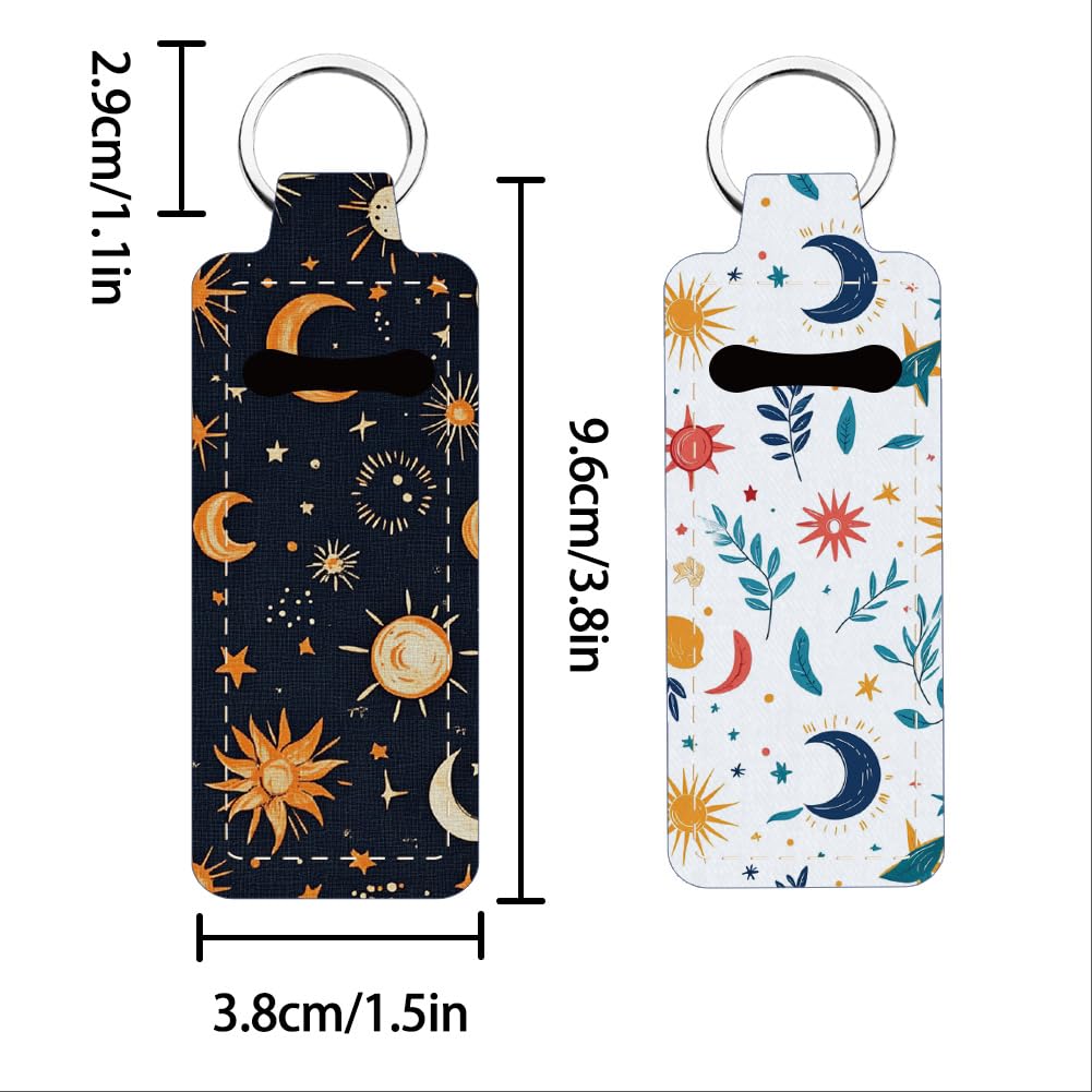 Freebloss Lip Balm Holder Keychain - Stylish Chapstick & Lip Gloss Organizer with Divination Pattern (3.8x9.6cm) - Perfect Gift for Women - Never Lose Your Lip Balm Again | Great for Purses, Keychains & Everyday Carry