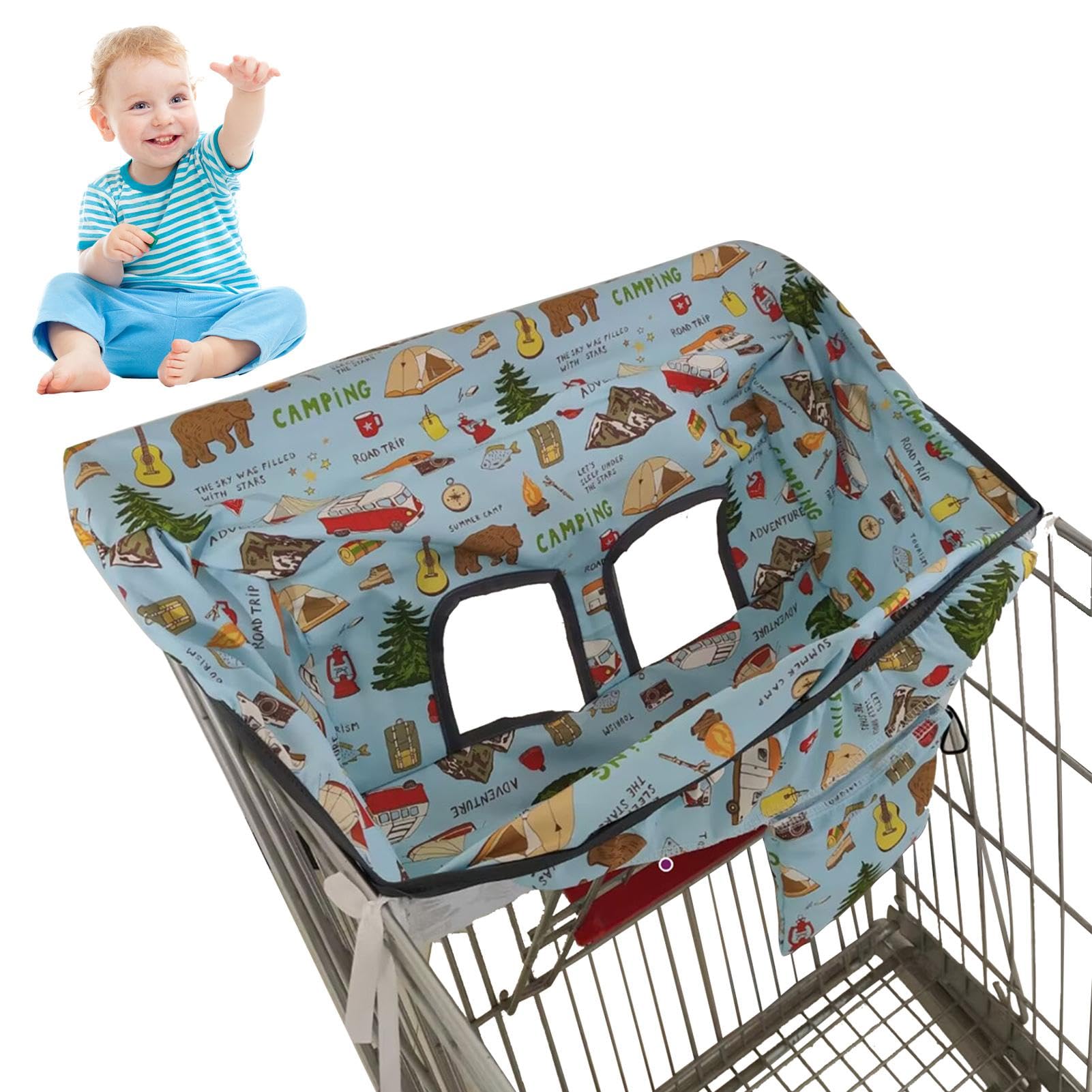 **Baby Shopping Cart Cover with Cute Prints - Secure & Easy to Clean Toddler Shopping Cart Seat for Boys & Girls - Perfect for Grocery Stores & Shopping Trips**