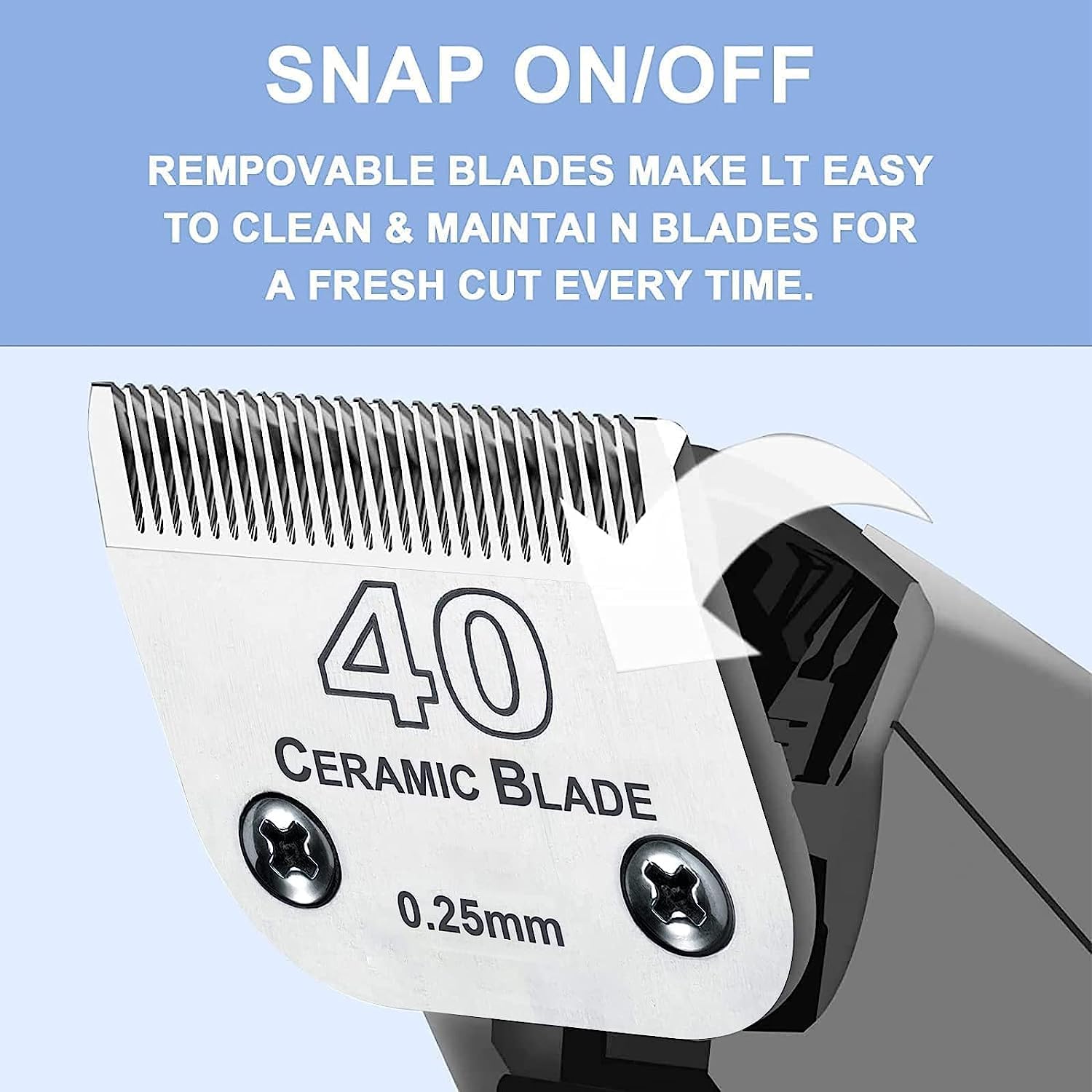 3PCS 40 Blades Dog Grooming Replacement Blades - Compatible with Andis Dog Clippers, Ceramic & Stainless Steel Blades for Professional Pet Grooming at Home or Salon