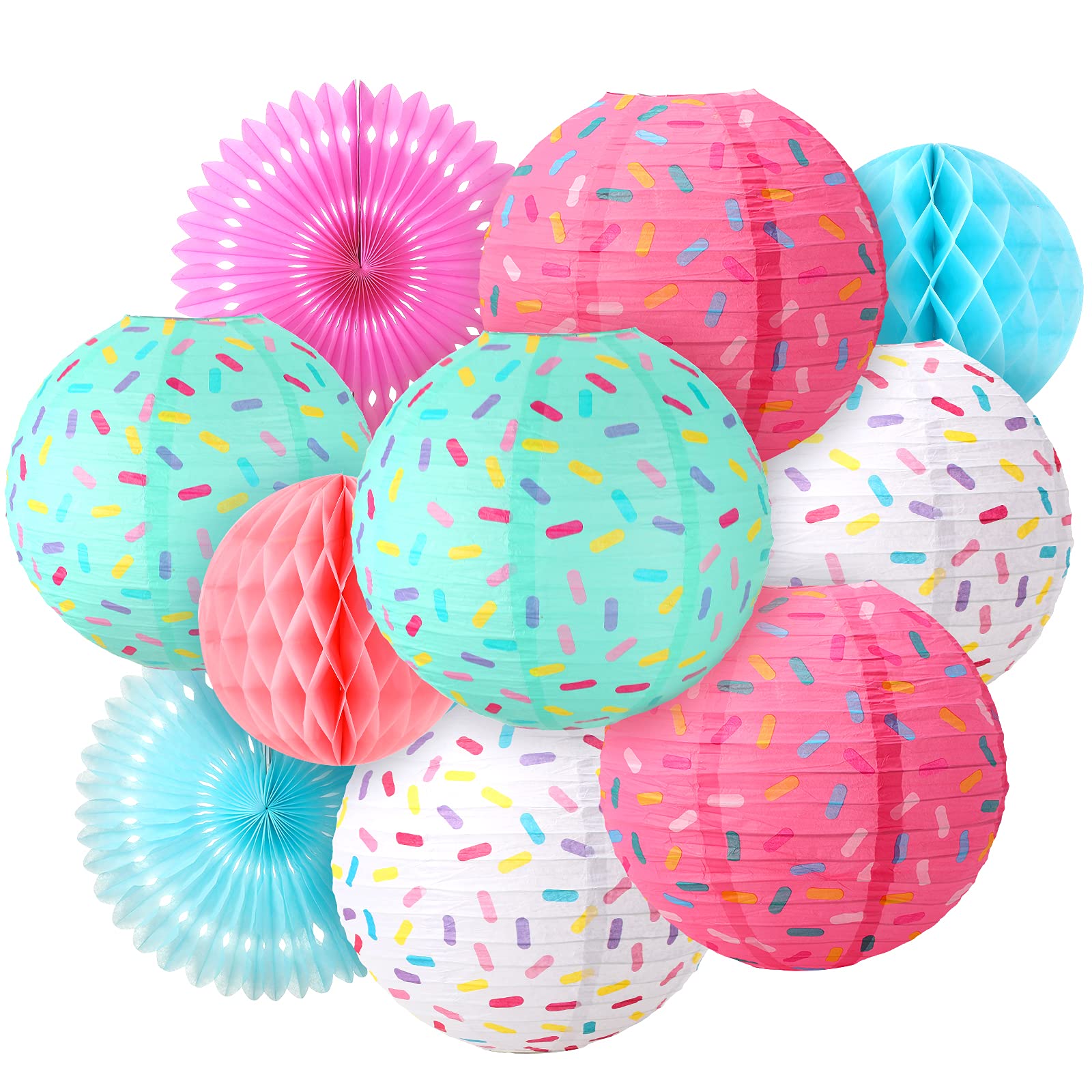 Donut & Ice Cream Birthday Party Decorations Set - Sweet One Two Donut Lanterns, Baby Shower Supplies for Kids Birthday | Perfect for Donut-Themed Parties, Baby Showers & 1st/2nd Birthday Celebrations