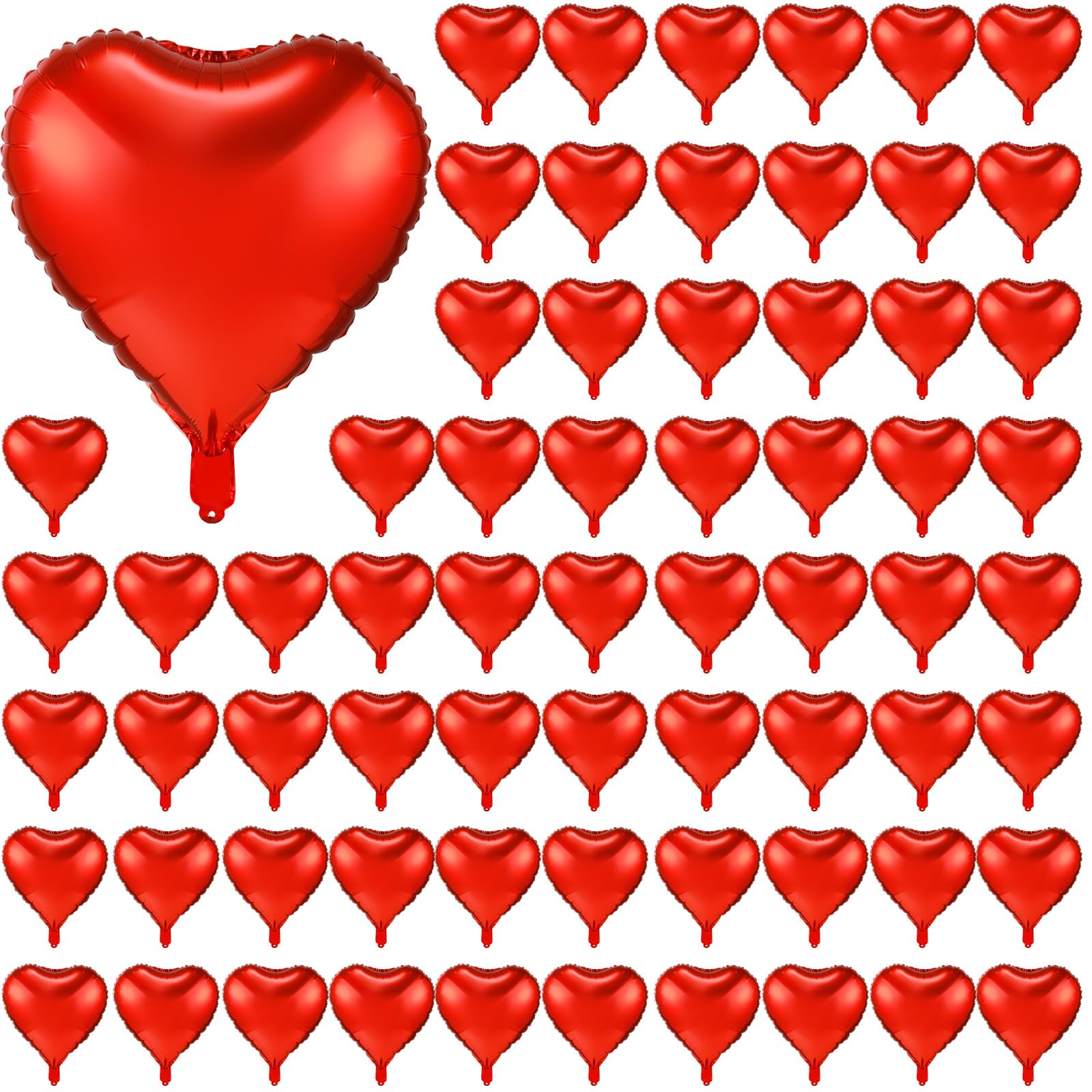 80 Pieces Large Heart Foil Balloons - 18