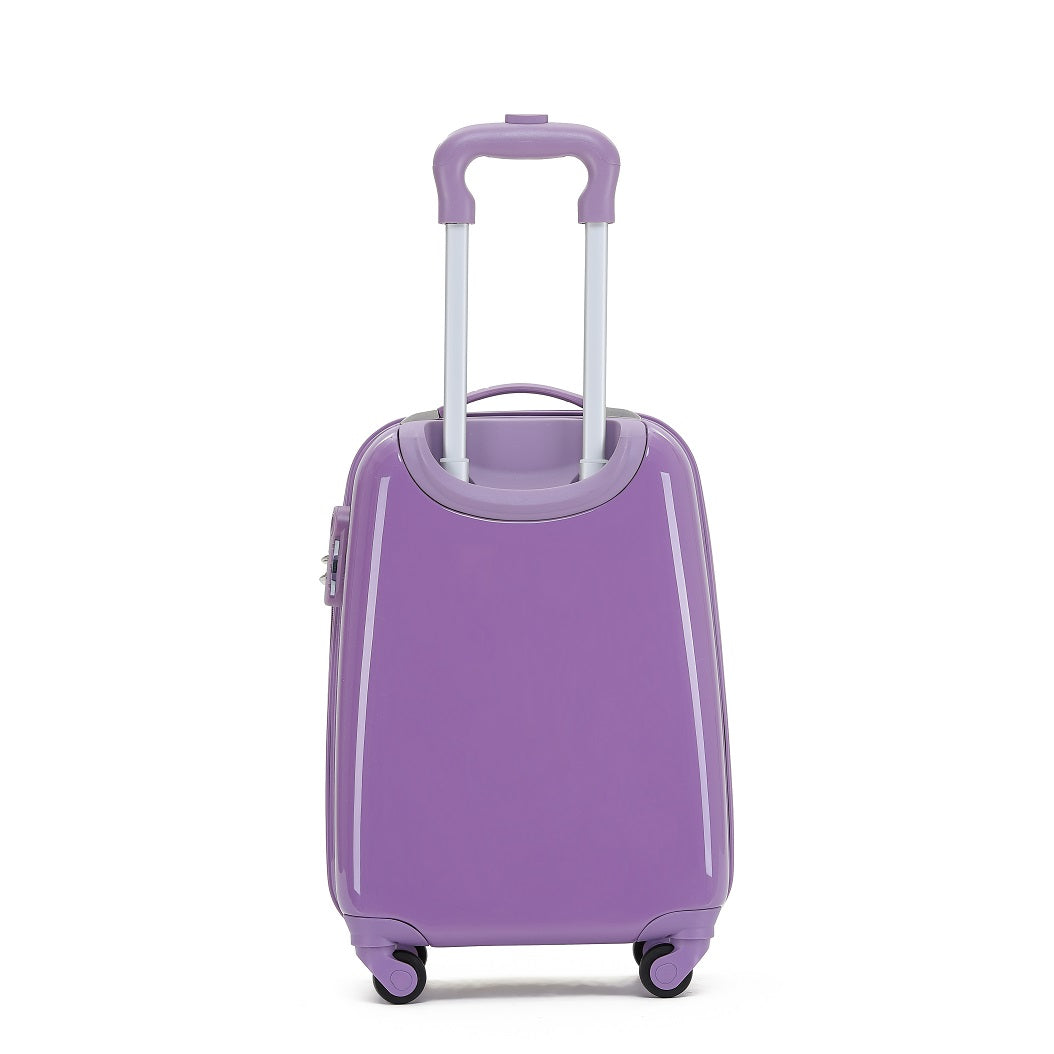 Disney Princesses DIS168 17-Inch Small 4-Wheel Hard Shell Suitcase Purple - Perfect for Kids Travel, School Trips & Sleepovers