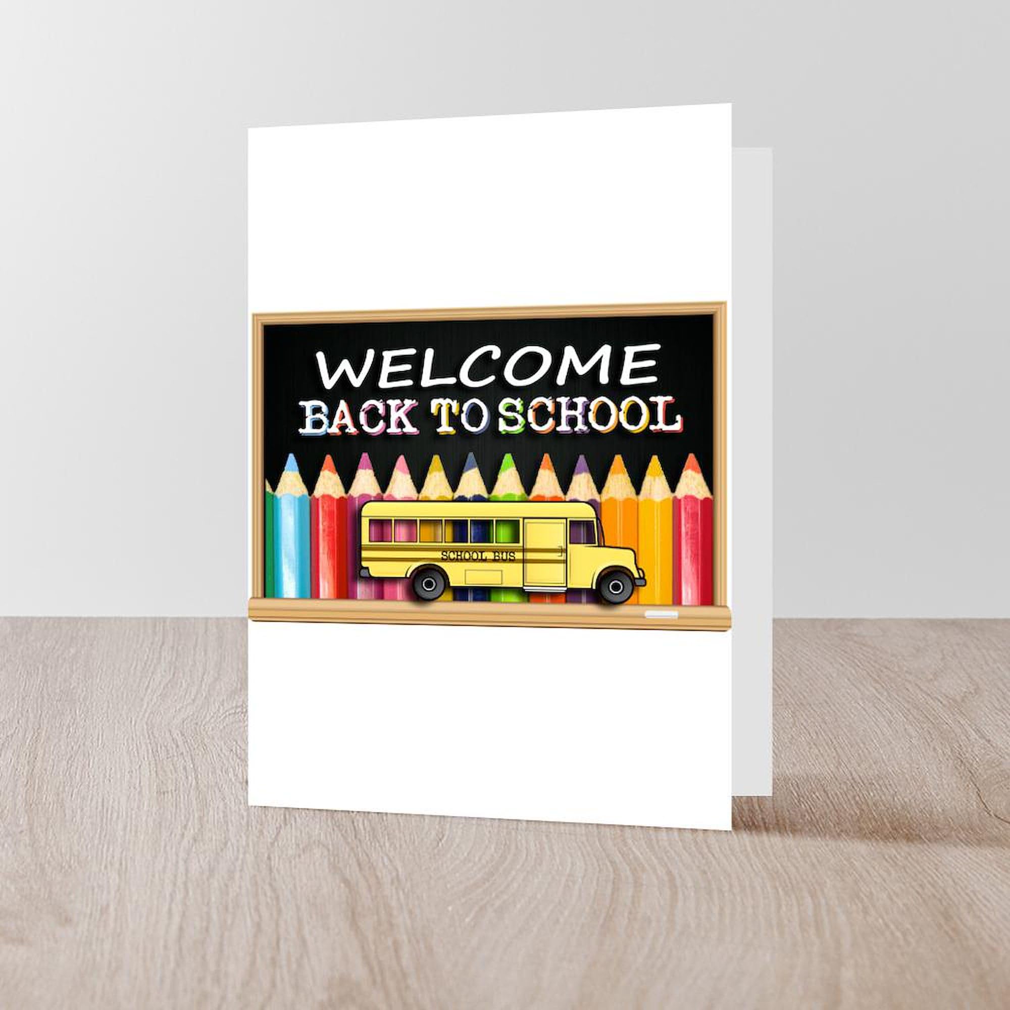 Welcome Back to School Bus Greeting Cards - 20-Pack Blank Inside Note Cards for Birthdays, Teachers & Students | Matte Finish for Classroom Celebrations & Special Occasions