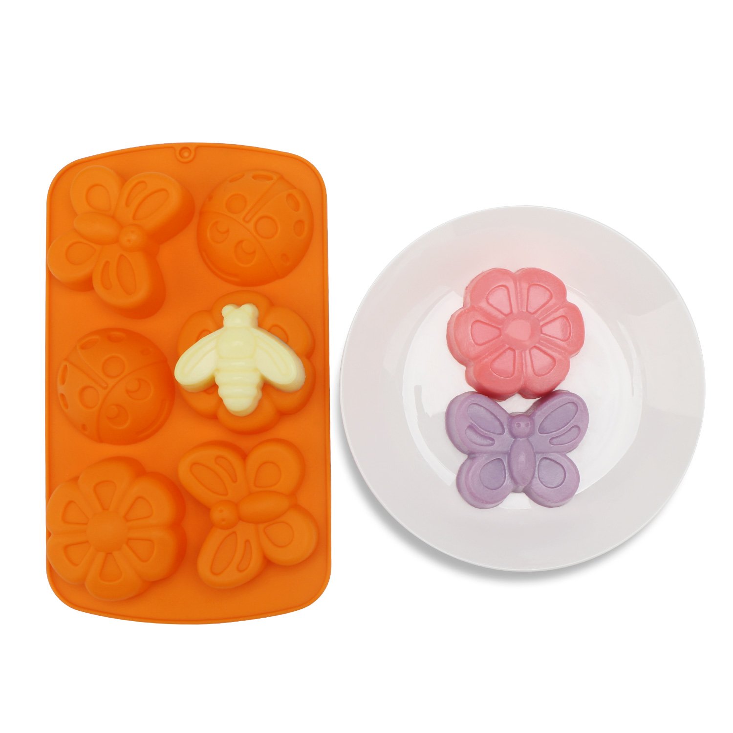 Beasea 2-Piece Silicone Butterfly Soap Molds for DIY Soap, Chocolate, Candy & Cupcakes - Reusable Cake Pop & Ice Cube Molds for Baking, Party Favors & Home Decor