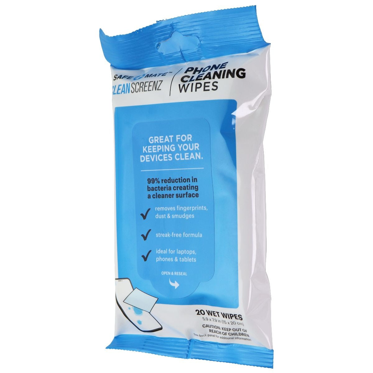 25 Packs SafeMate Screenz Phone Cleaning Wipes - 20 Wipes per Pack (5.9x7.9in) | Screen Cleaner for iPhone, iPad, Laptop, Glasses & Electronics | Perfect for Home, Office & Travel Use