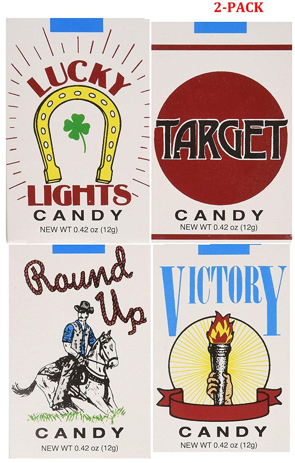 Candy Cigarettes - 24 Count White (2-Pack) | Novelty Candy for Parties, Halloween & Retro Themed Events