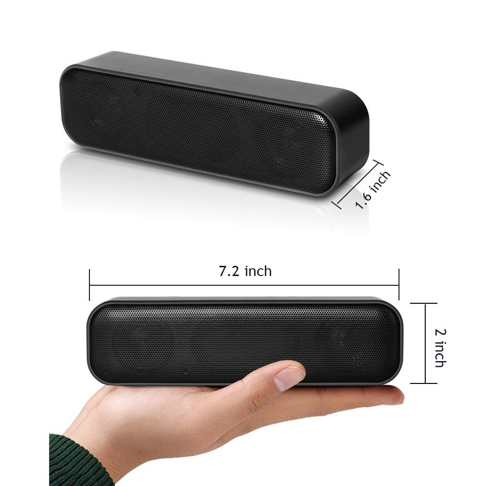 HONKYOB USB Computer Speaker - Mini Soundbar with Wired Design, USB Powered for Desktop PC, Laptop, Checkout Counter, Ideal for Home Office and Gaming