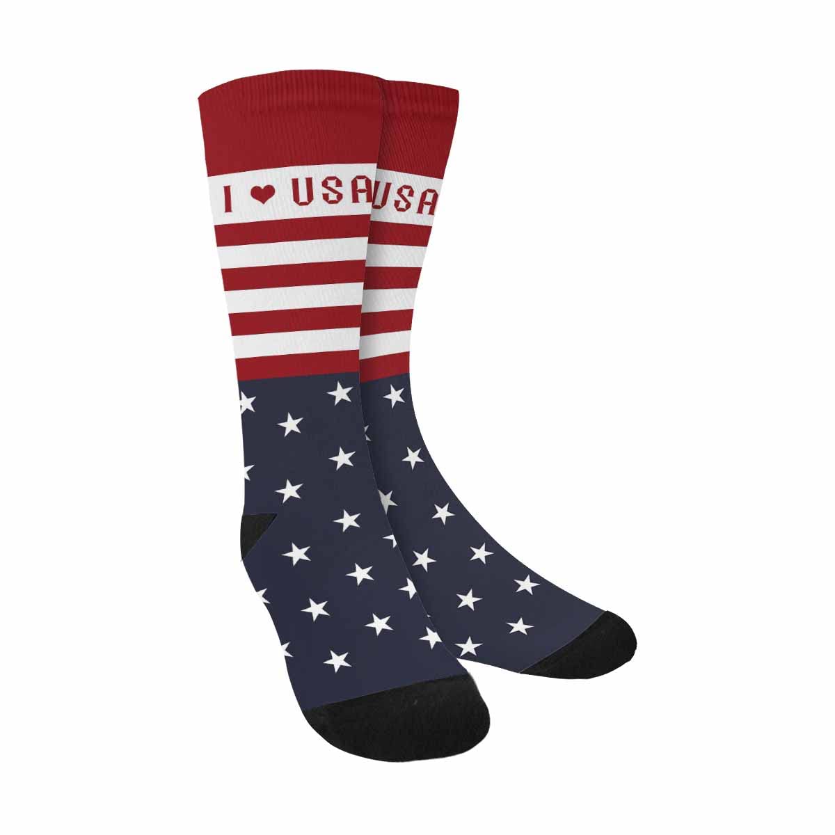 Patriotic USA Flag Socks for Men & Women - Comfortable American Freedom High Socks for 4th of July, Veterans Day & Sports Events