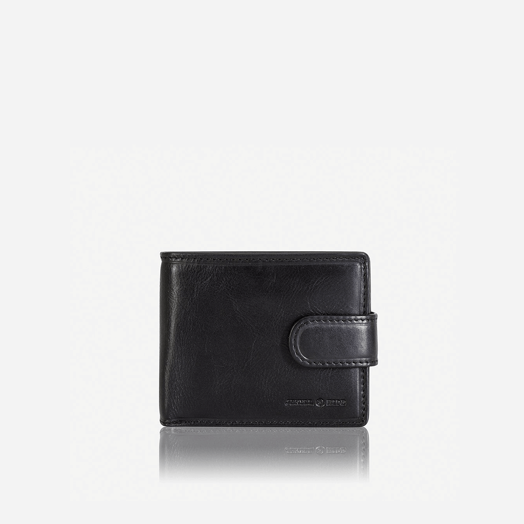 Jekyll & Hide Oxford Billfold Wallet with Coin Pocket & ID Window - Slim RFID Blocking Leather Wallet for Men - Perfect for Everyday Carry, Travel & Business (Black)