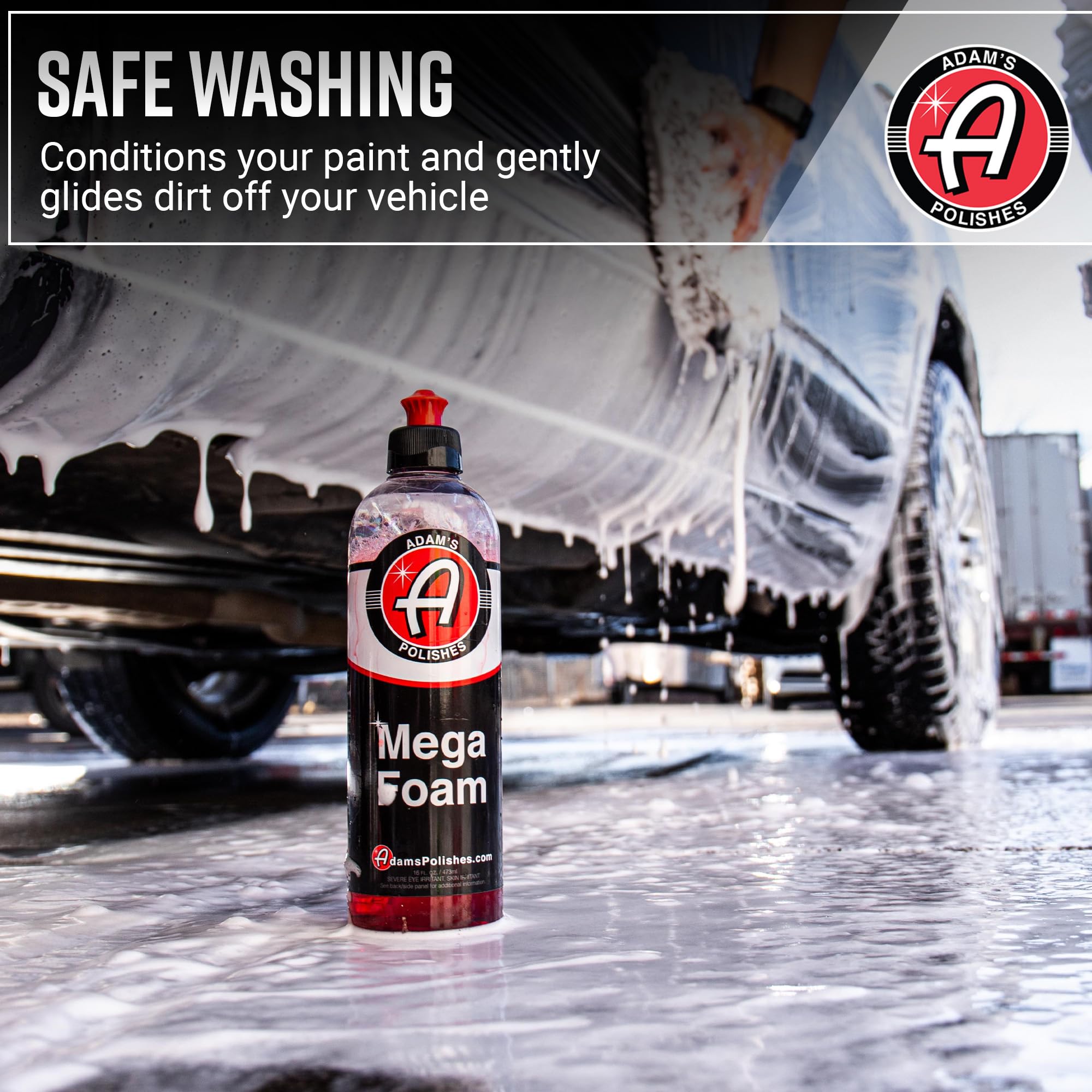 Adam’s Mega Foam (5 Gallon) - pH Neutral Car Wash Soap Concentrate for Bucket, Foam Cannon & Foam Gun | Safe for Wax, Sealant & Ceramic Coating | Perfect for Detailing, Auto Wash & Professional Use