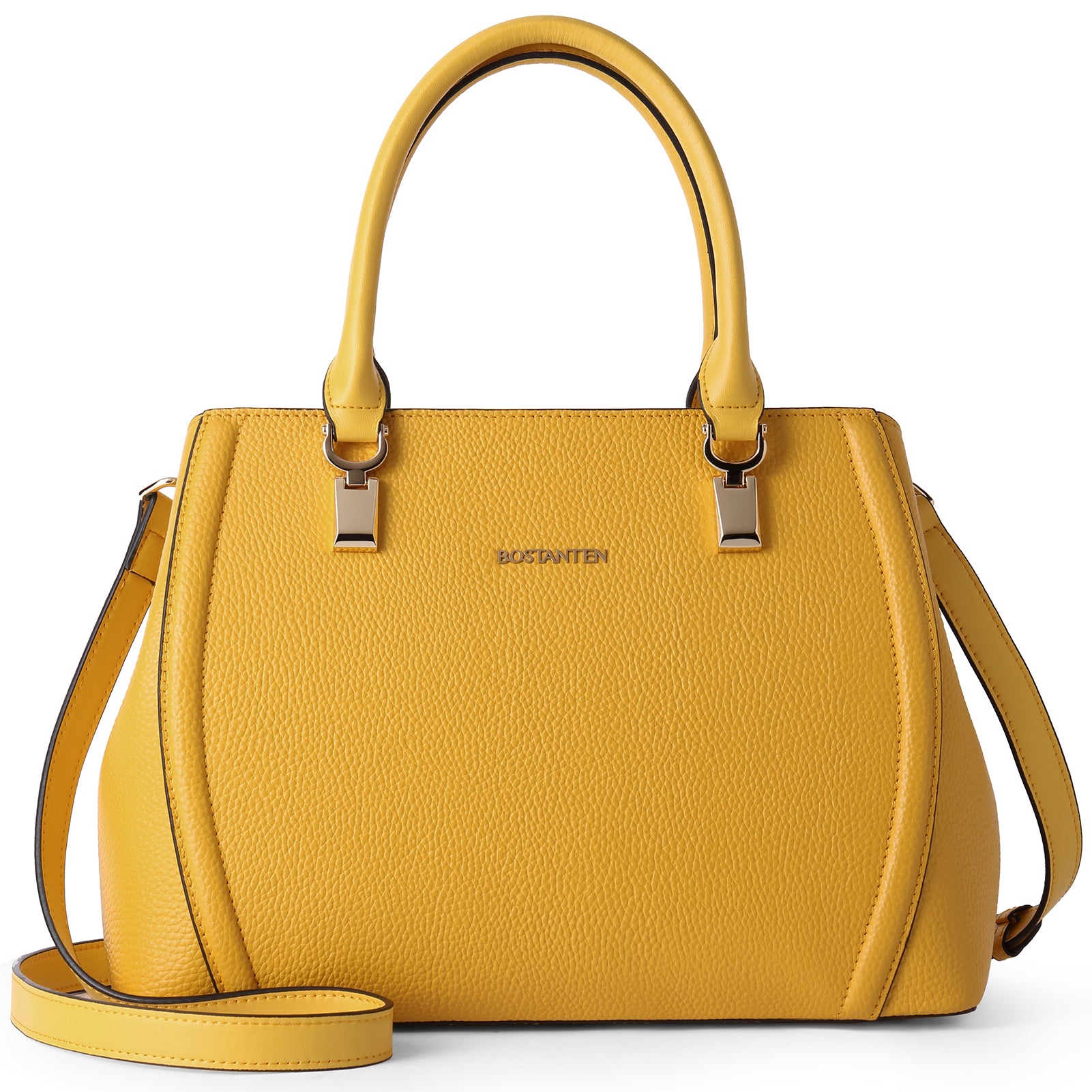 BOSTANTEN Women's Genuine Leather Handbag - Stylish Top Handle Satchel Shoulder Bag & Crossbody Purse for Work, Travel, and Everyday Use