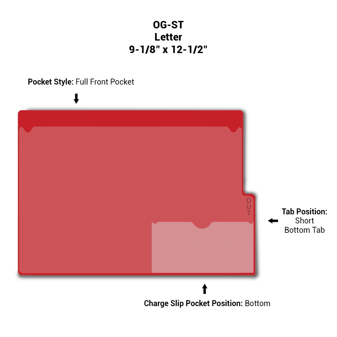 Professional Vinyl File Folders with Short Tab Outguides - Letter Size 9-1/8