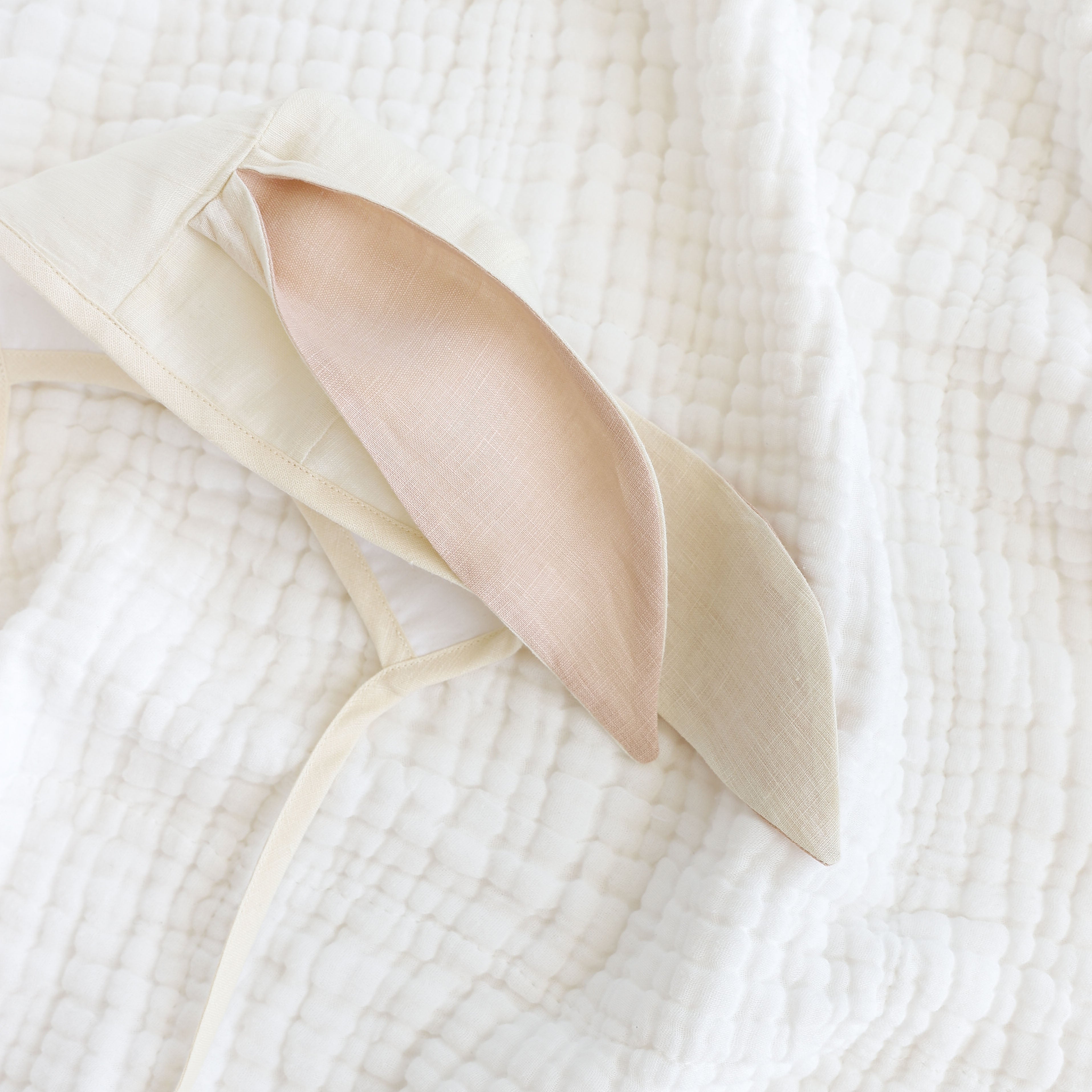 Briar Baby Ivory Bunny Bonnet - Soft Cotton Lined Newborn Hat for Girls & Boys - Perfect for Easter, Photography, and Special Occasions
