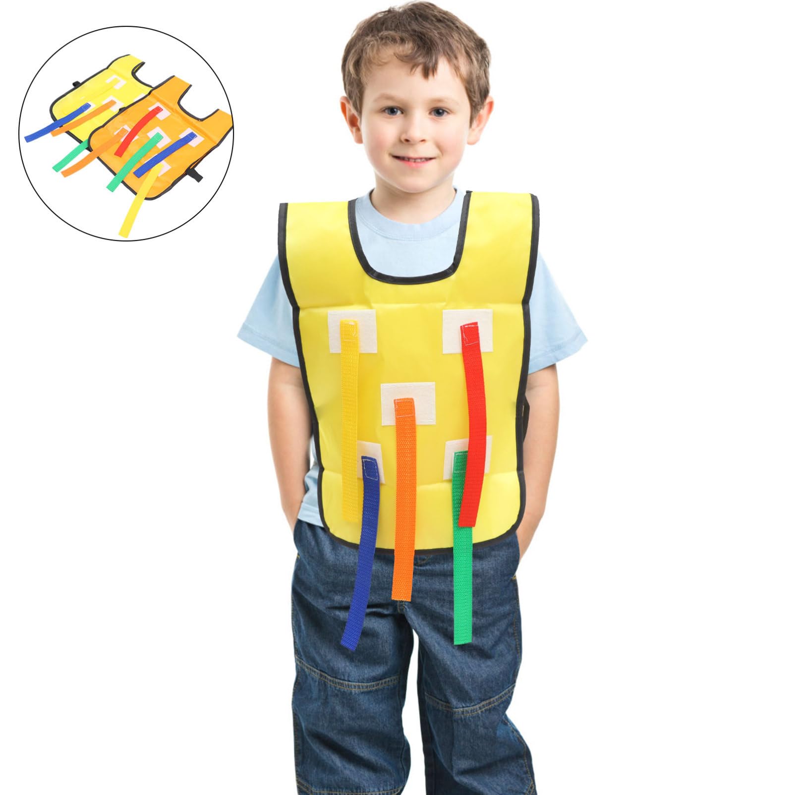 STOBOK 6 Sets Toddler Pulling Vest - Baby Beach Toys for Outdoor Games & Sports Training Equipment - Fun Fabric Play Gear for Kids at Park, Beach, and Backyard Activities