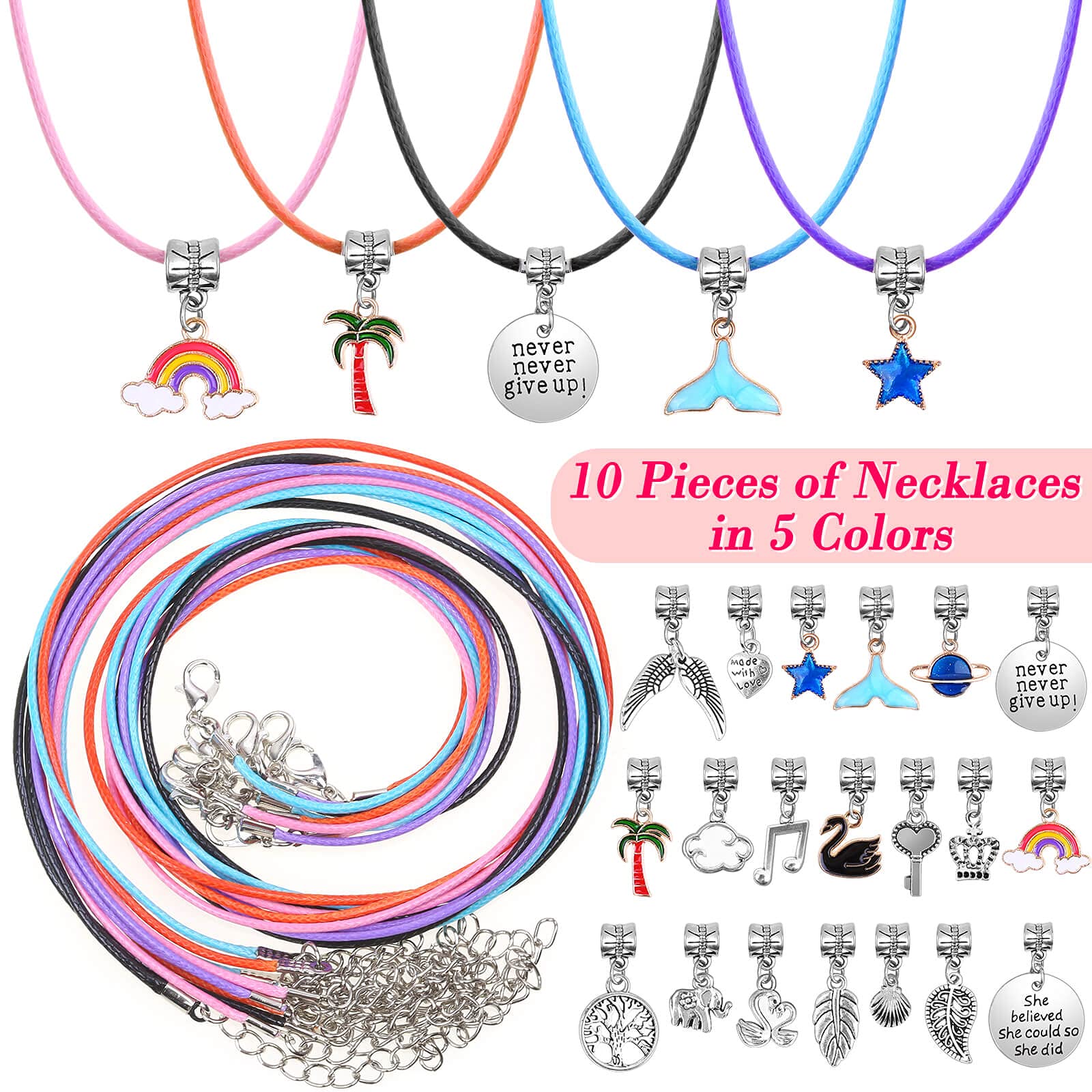 Thrilez DIY Bracelet Making Kit for Girls - 97Pcs Jewelry Craft Set with Beads, Charms, Bracelet Strings & Necklace Supplies - Creative Gift for Kids, Teens & Women - Perfect for Birthday Parties, Arts & Crafts Projects, and DIY Jewelry Making