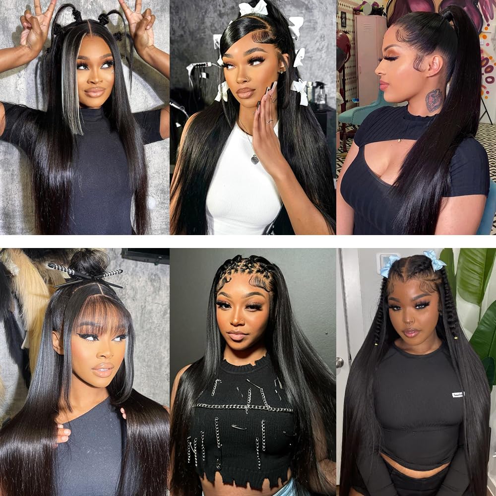 12A Brazilian Straight Virgin Human Hair Bundles - 4 Packs 20 22 24 26 Inch 100% Unprocessed Natural Black Hair Extensions for Women | Perfect for Daily Styling, Weaves & Professional Salon Use