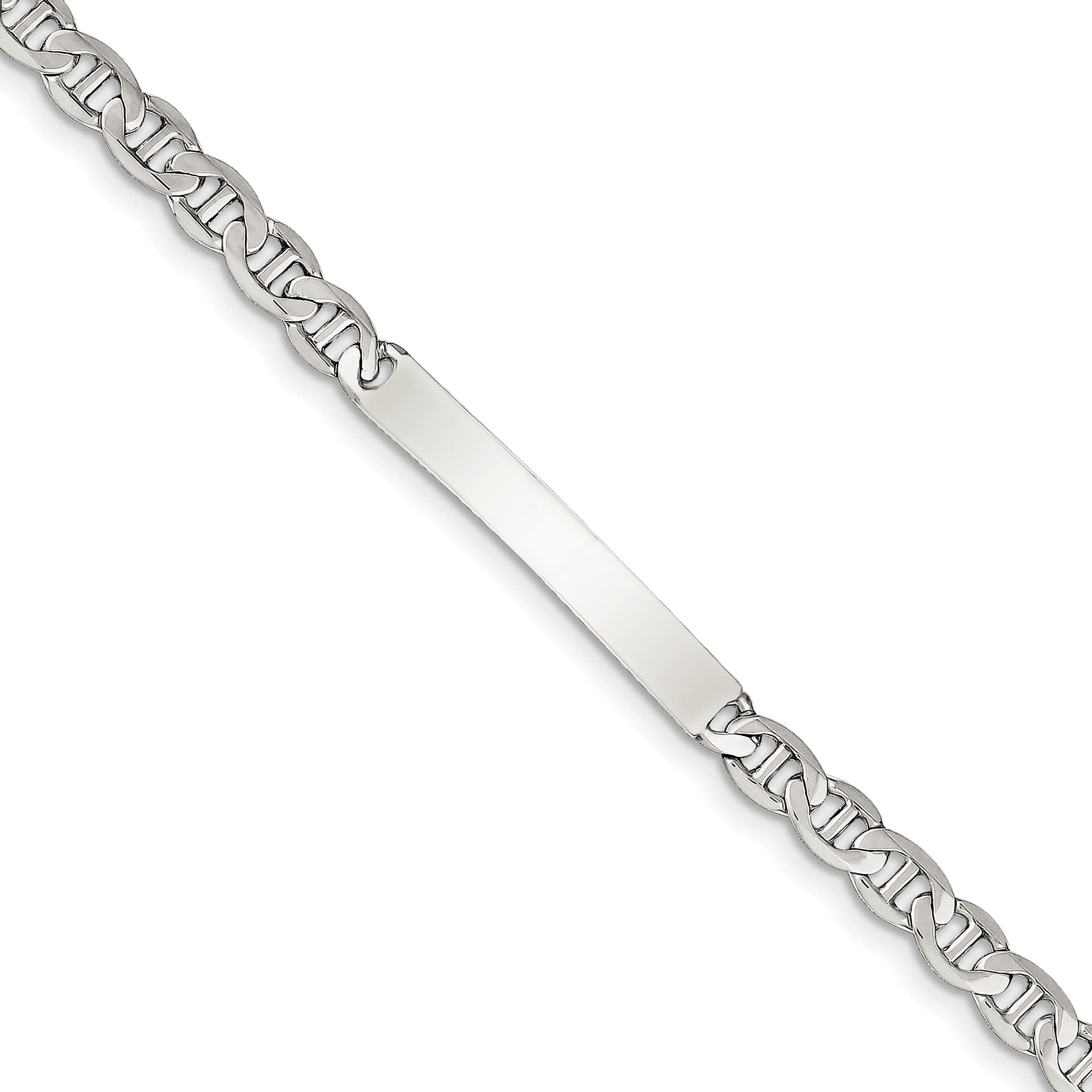 FindingKing Sterling Silver Anchor ID Bracelet 8