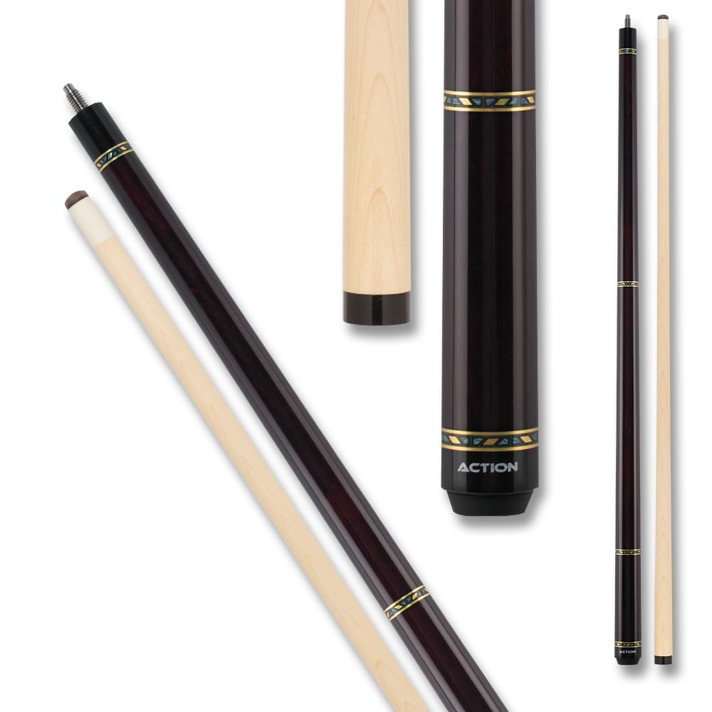 VAL24 Value Series Pool Cue - 58 Inch Professional Billiard Stick with 13mm Boar Skin Tip & Hard Maple Shaft - Dark Chocolate Finish with Silver Rings - Perfect for Home Game Rooms, Bars, and Competitive Play