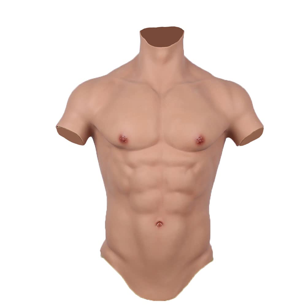 Kabeilin Realistic Silicone Muscle Suit for Men - Fake Chest Bodysuit for Cosplay, Halloween Costume & Bodybuilding - Perfect for Cosplayers, Halloween Parties & Theatrical Performances