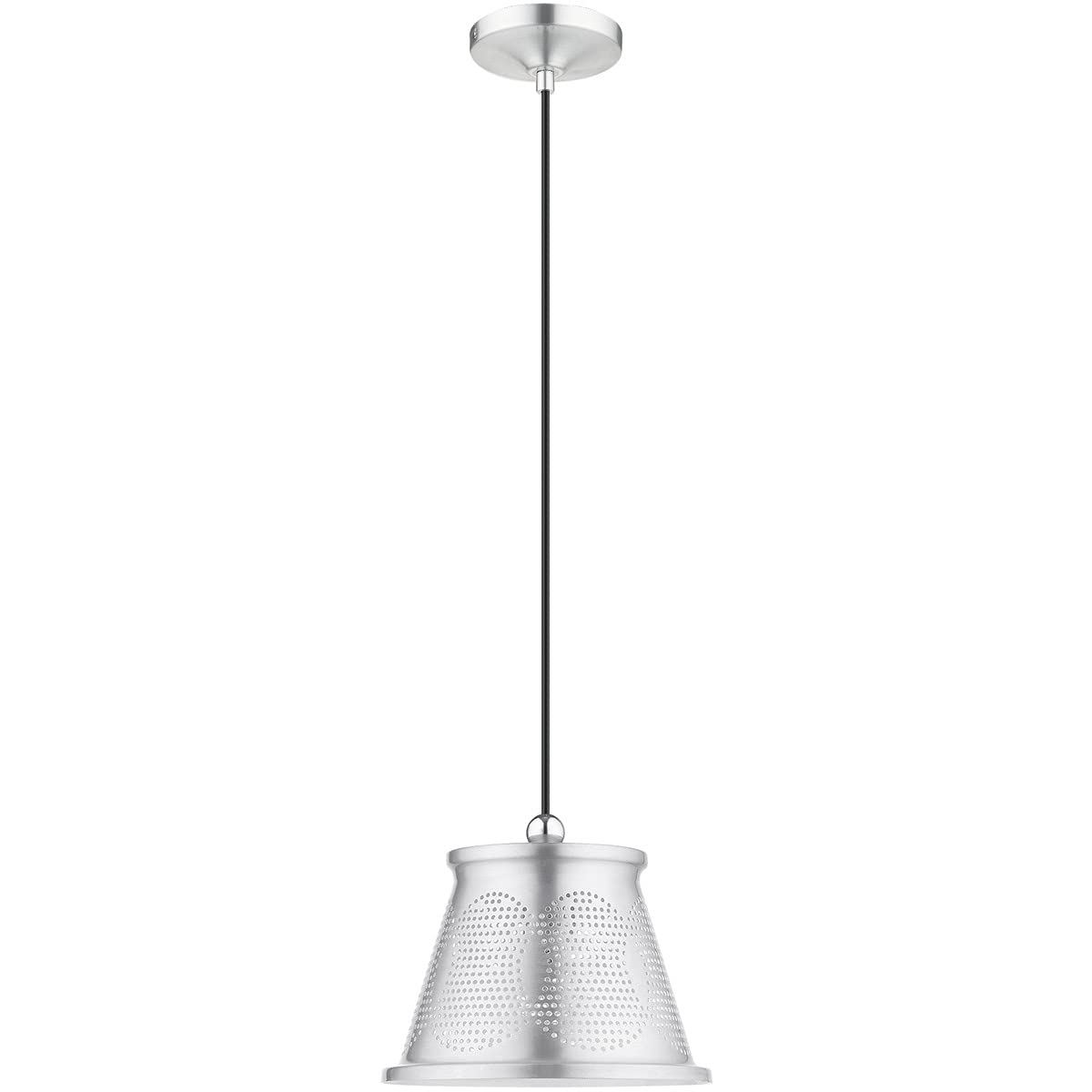 Livex Lighting 49096-66 Brushed Aluminum Mini Pendant Light Fixture - Perfect for Kitchen Island, Dining Room, or Bar Counter Lighting