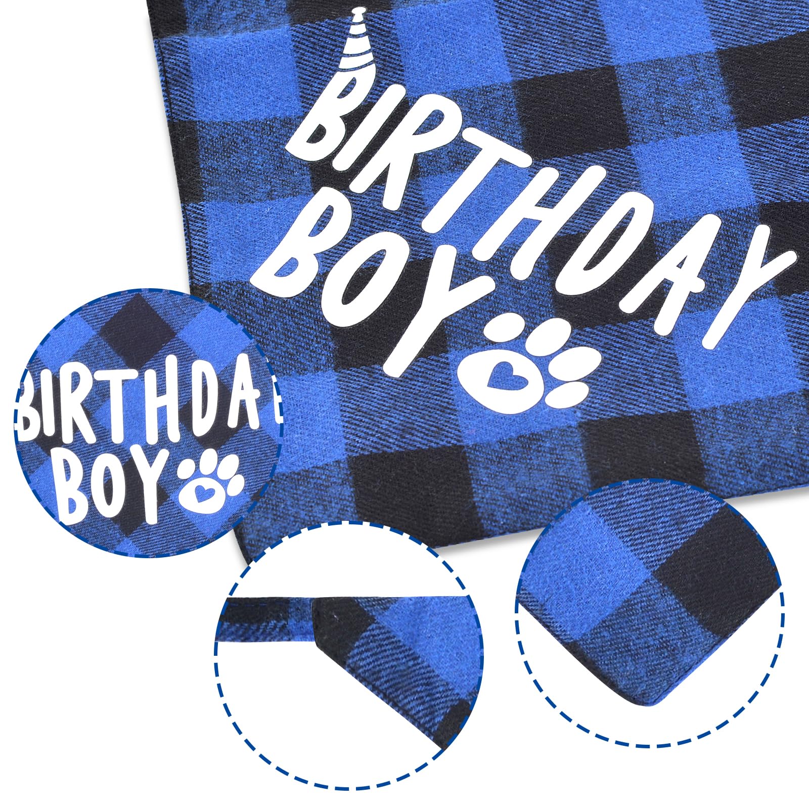 Dog Birthday Party Supplies Set - Adjustable Birthday Bandana & Hat with Numbers for Small, Medium, Large Dogs - Perfect for Puppy Birthday Celebrations, Pet Parties & Photo Shoots