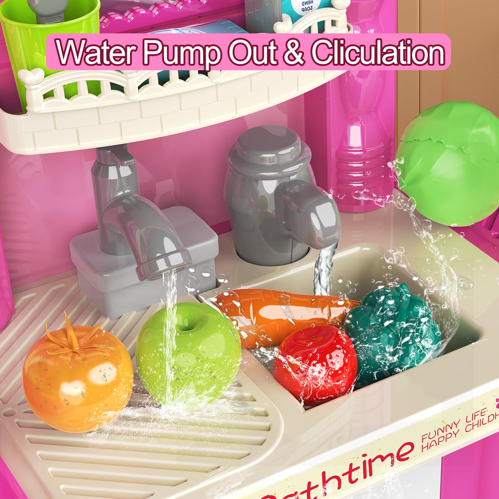 **Best Kids Kitchen Playset for Ages 3-8 – Realistic Lights & Sounds, Spray & Play Sink – Pretend Play Kitchen Toys for Boys & Girls – Perfect for Birthday Gifts & Indoor Role-Playing Fun**