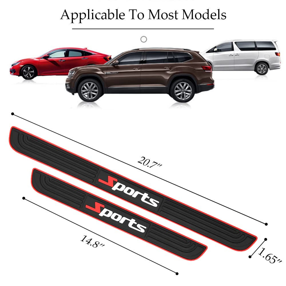 4PCS Universal Car Door Sill Protectors - Anti-Scratch & Waterproof for SUV Truck (Black) - Perfect for Car Entry Protection