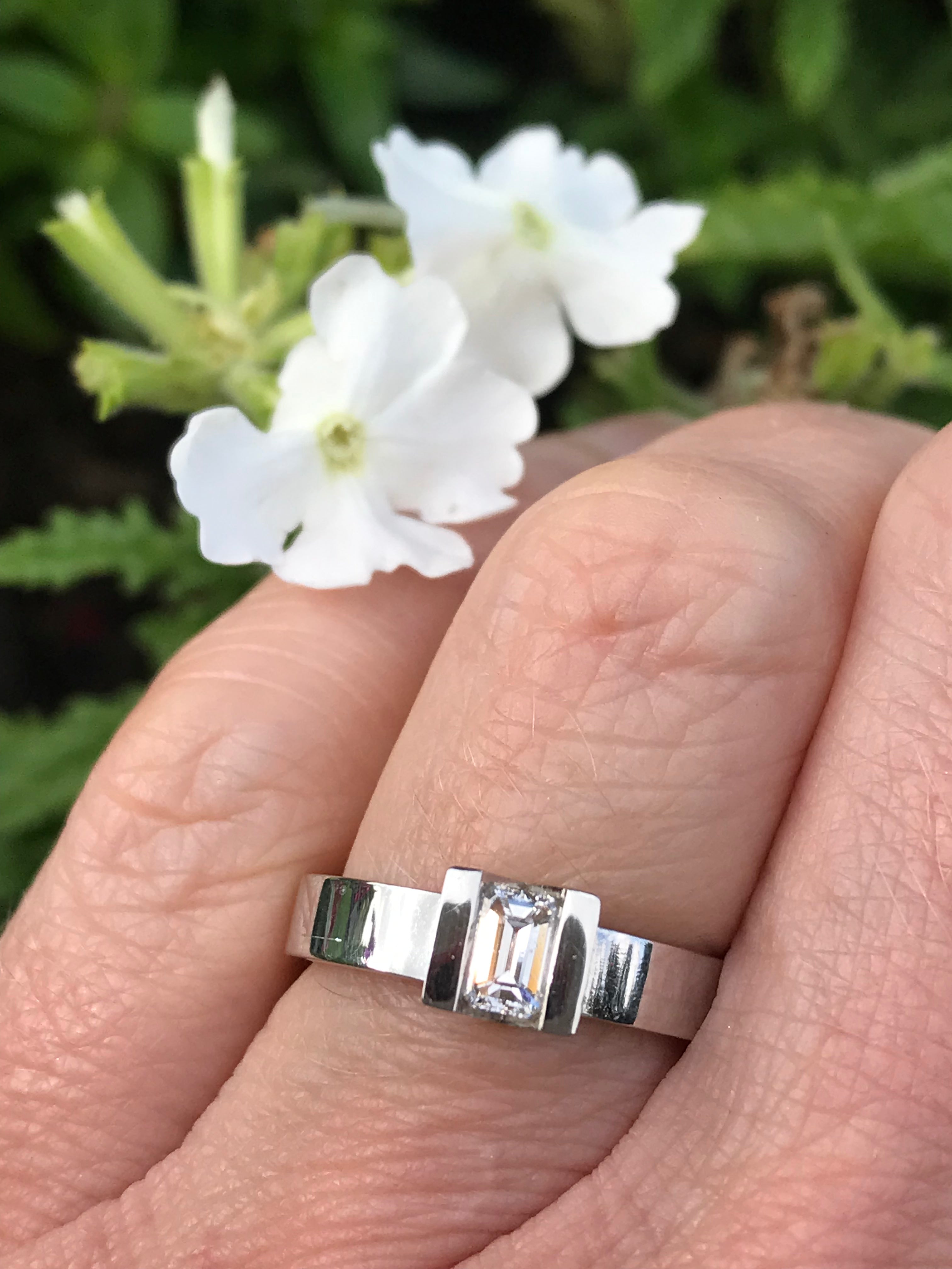 0.36ct Platinum Emerald Cut Natural Diamond Ring for Women - Elegant Engagement & Wedding Jewelry Gift
