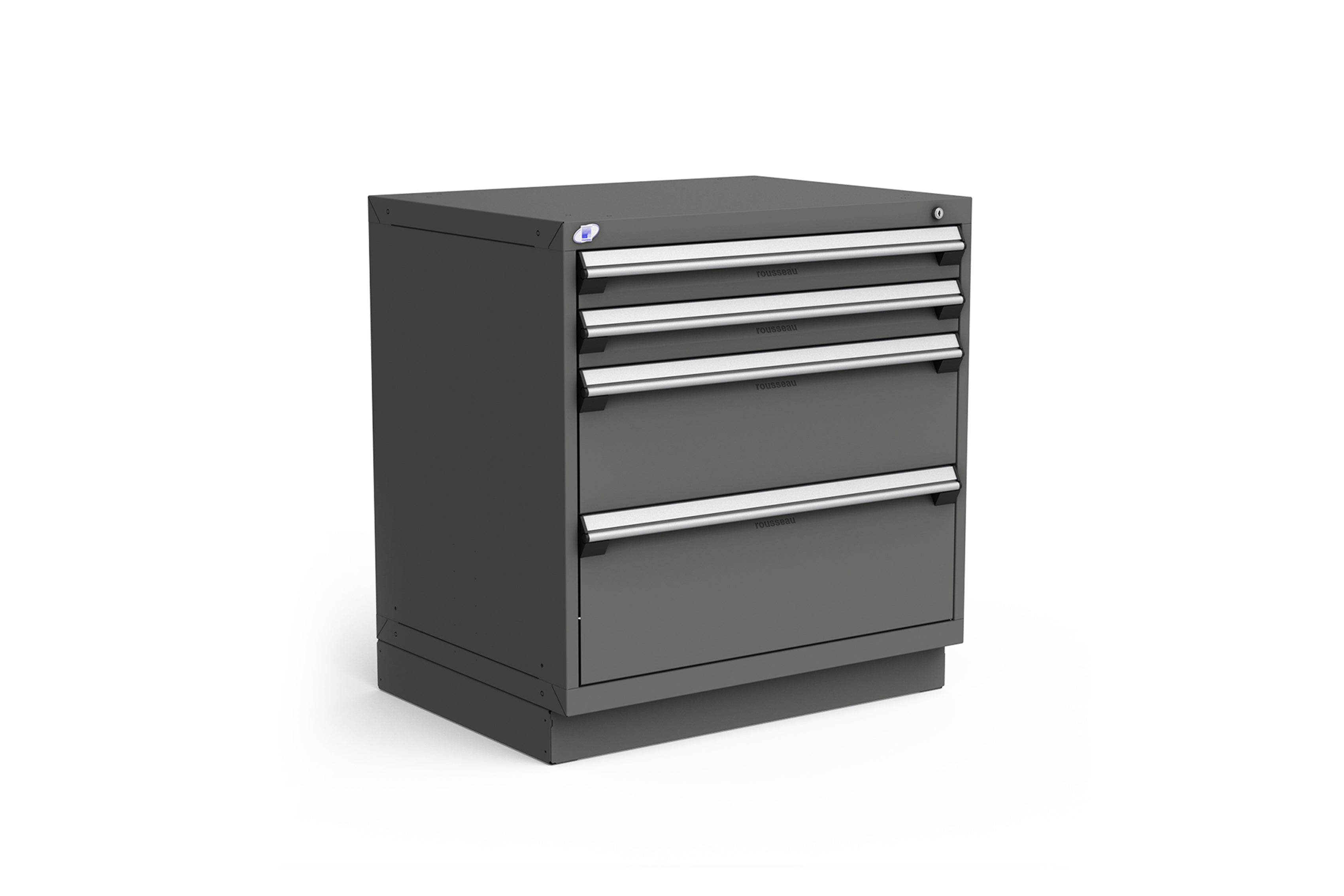 Rousseau 4 Drawer Storage Cabinet with Solid Wood Construction - Perfect for Bedroom, Living Room & Office Organization