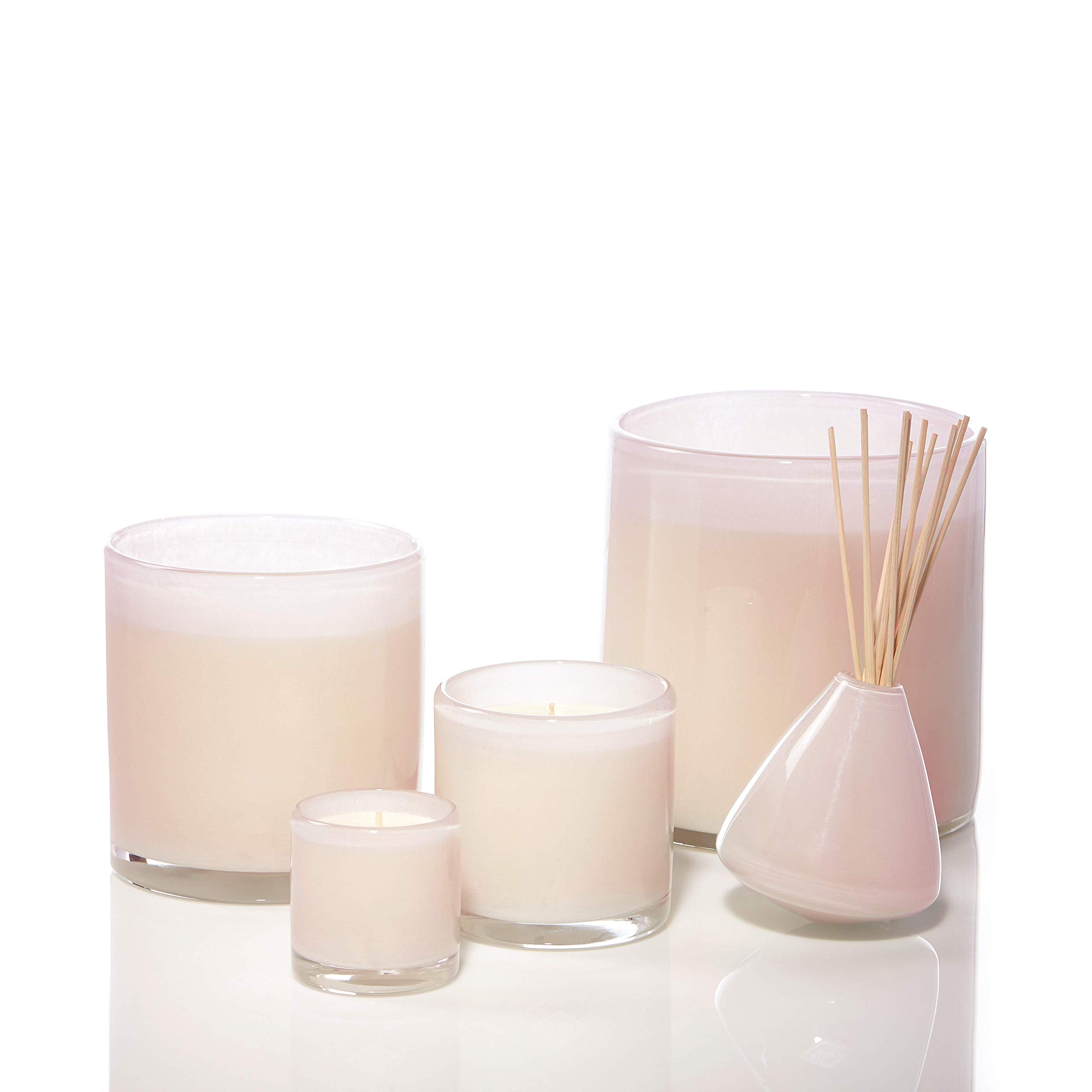 Alixx Jasmine de la Nuit Scented Candle in Rose Glass - 15oz Medium Size for Home Decor, Romantic Gifts & Relaxation