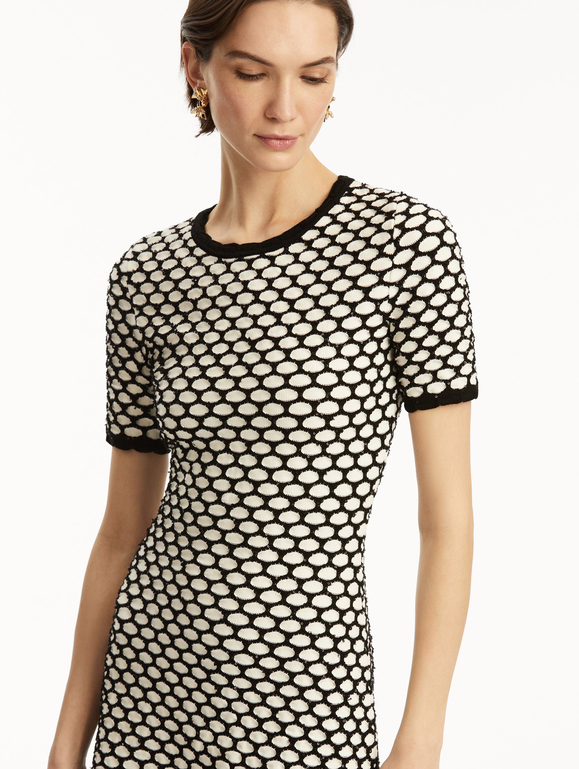 Stylish Honeycomb Sequin Knit Dress for Women - Sparkling Party & Evening Wear - Perfect for Cocktail Parties, Date Nights & Holiday Celebrations