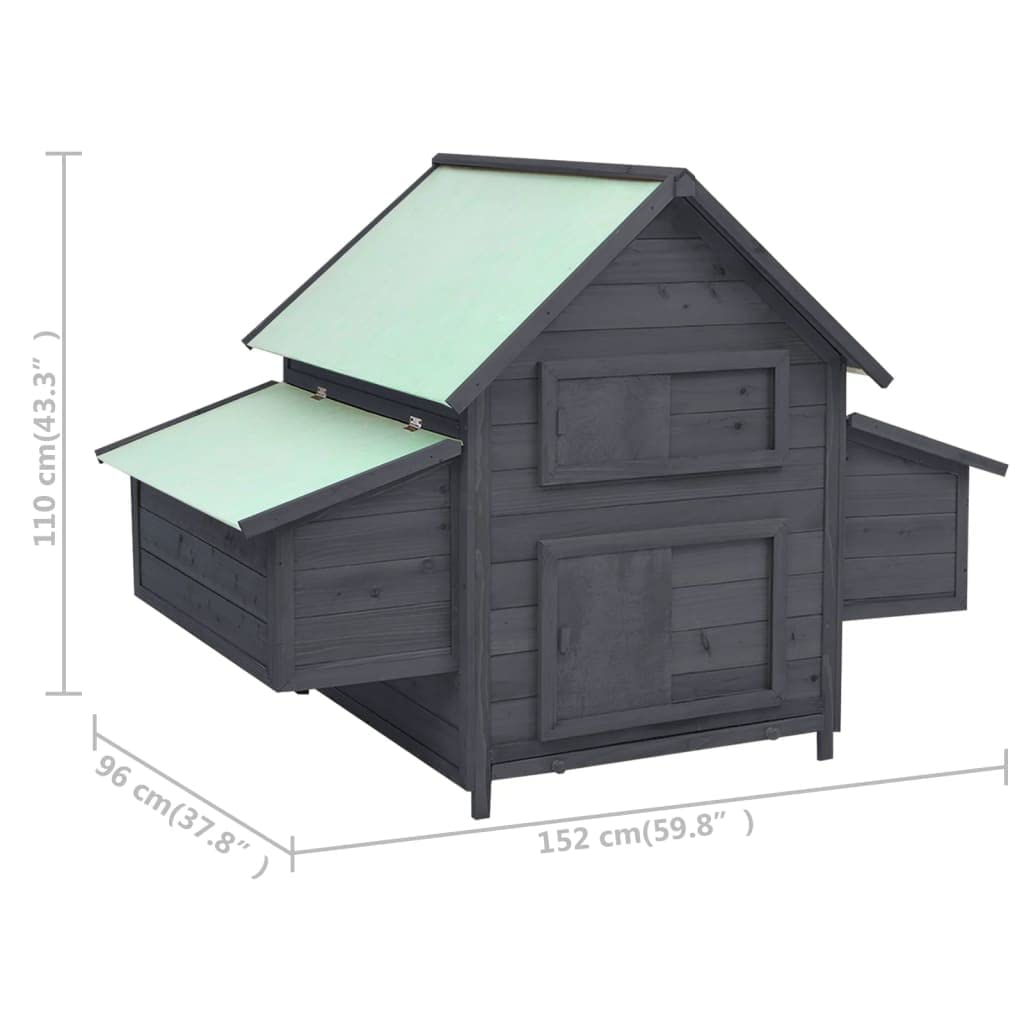 Weatherproof Outdoor Chicken Coop with Nesting Boxes & Pull-Out Tray - 59.8