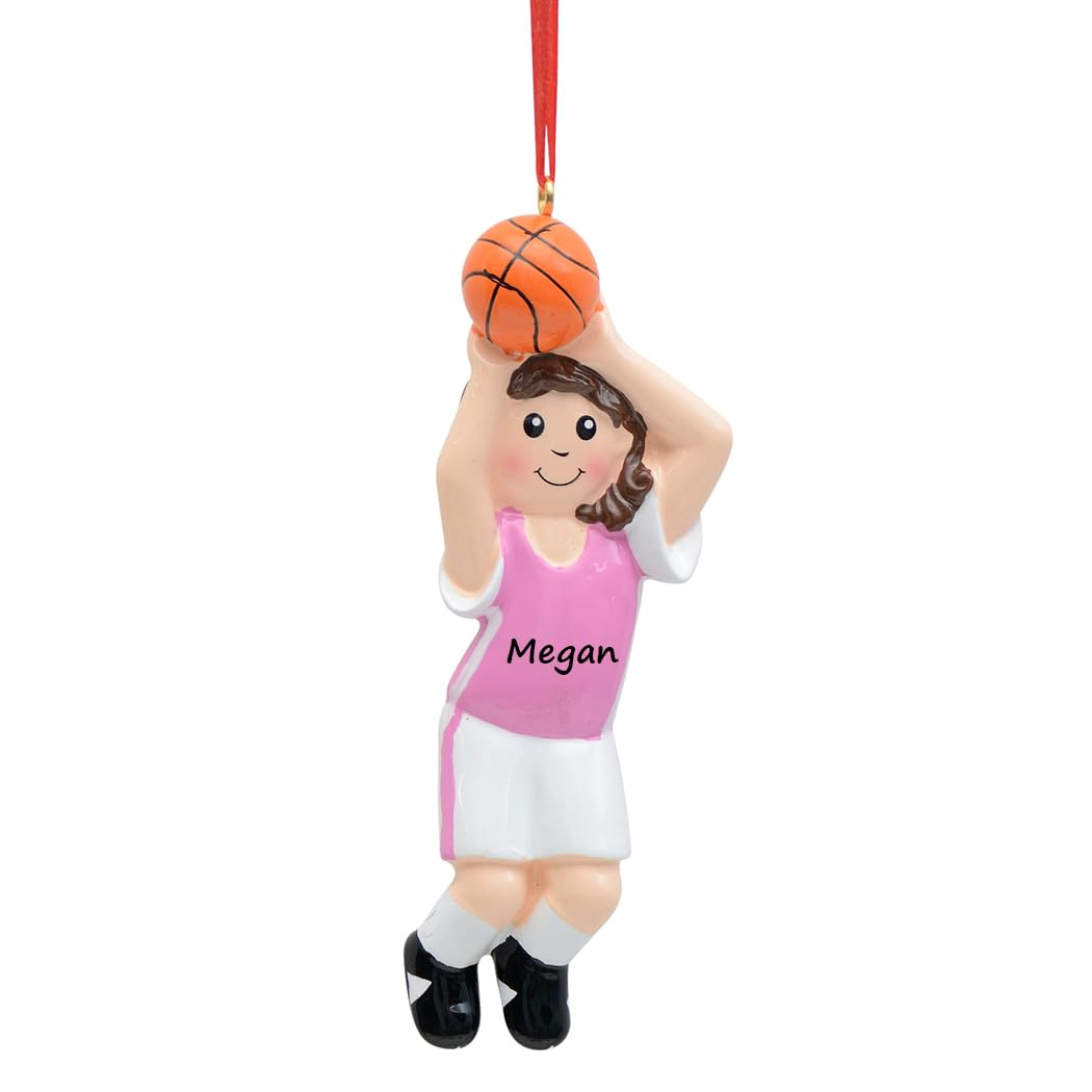 MAXORA Personalized Basketball Girl Ornament - Custom Christmas Basketball Player Decoration - Unique Sports Keepsake Gift for Basketball Lovers - Free Name & Number Customization - Perfect for Tree Decor, Holiday Gifts & Sports Fan Collectibles