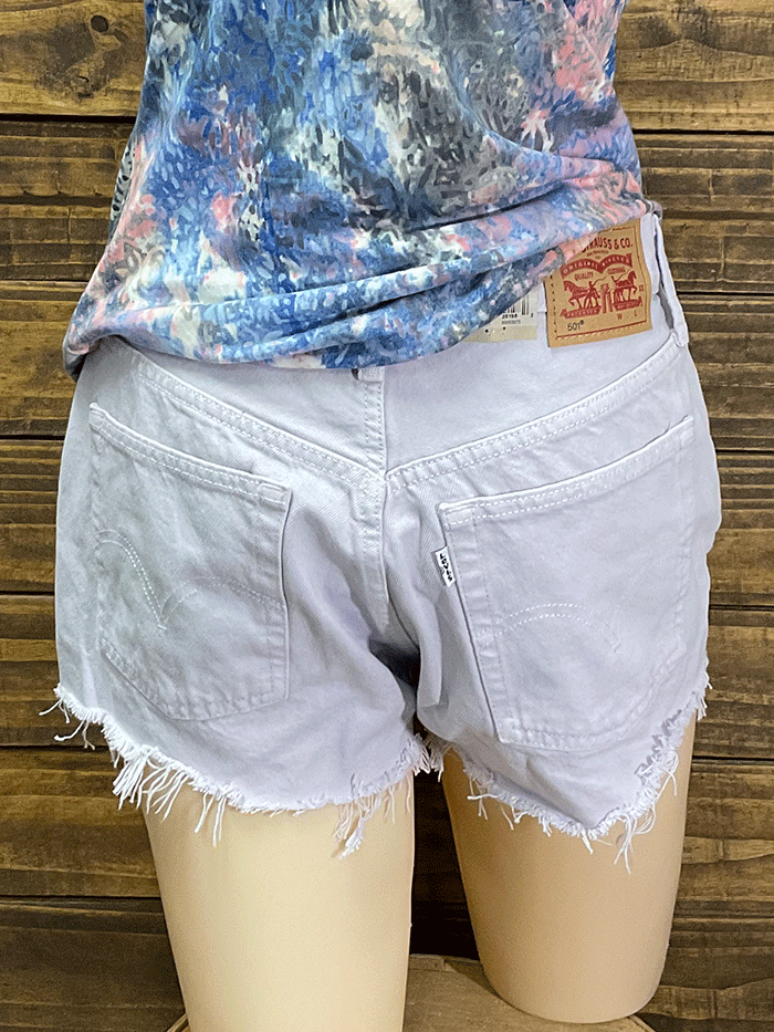 Levi's Women's 501 Original Shorts - Washed Lilac Denim Shorts for Casual Wear & Summer Outfits