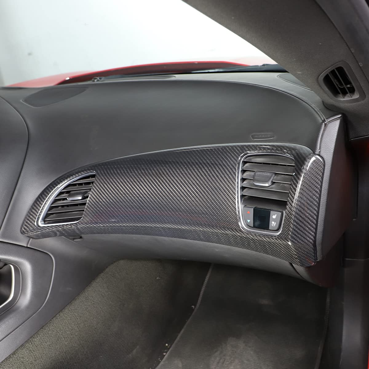 Premium ABS Chrome & Real Carbon Fiber Dashboard Panel Cover for Chevrolet Corvette C7 (2014-2019) - Interior Car Accessories Upgrade for Stylish Protection & Luxury Look
