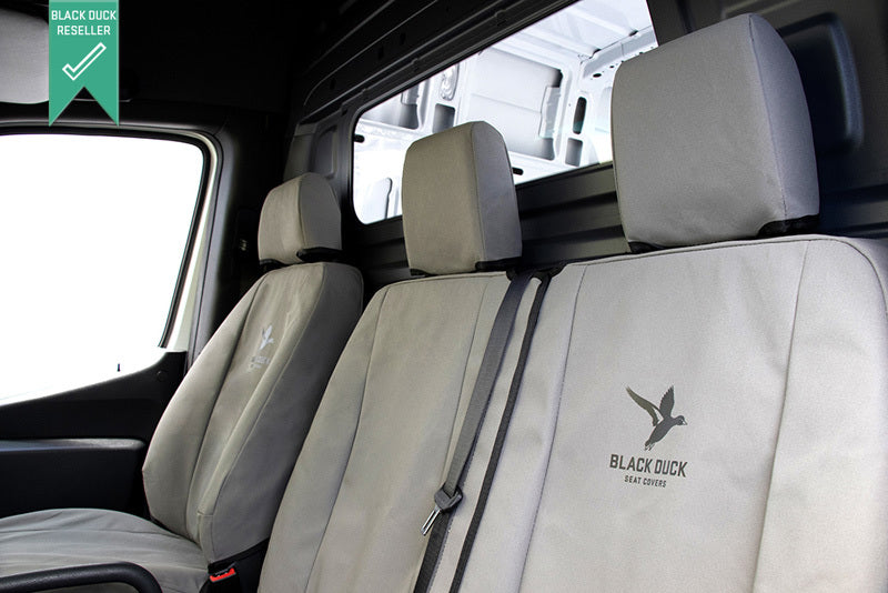 Black Duck Canvas Seat Covers for Hyundai Staria 2021+ | Durable Grey Car Seat Protectors | Perfect for Family Road Trips & Daily Commutes
