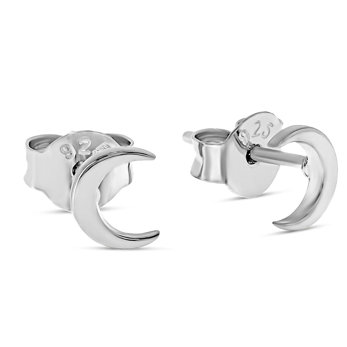 Dainty Moon Stud Earrings - Minimalist Silver Moon Jewelry for Women - Perfect for Everyday Wear & Special Occasions
