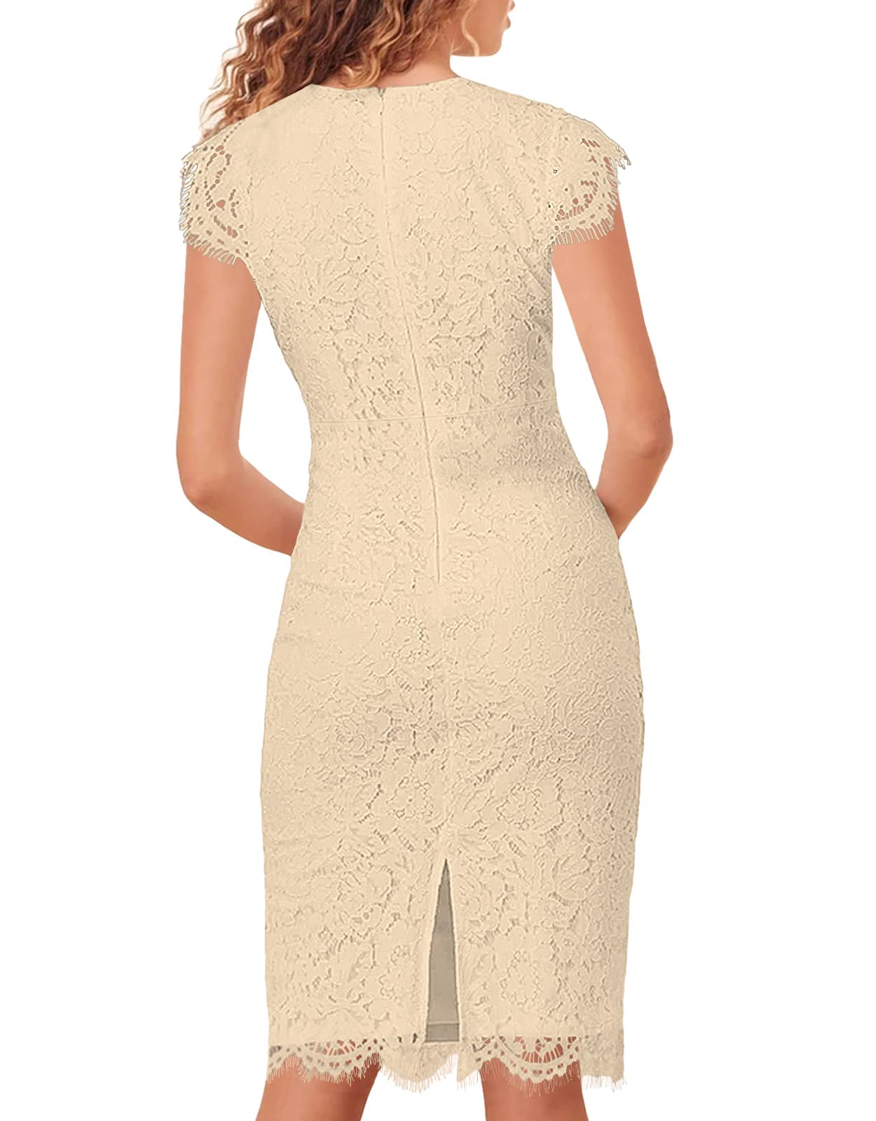 AOOKSMERY Women's Sleeveless Lace Floral Cocktail Dress - Elegant Knee Length Wedding Party Dress for Bridesmaids, Evening Events & Special Occasions