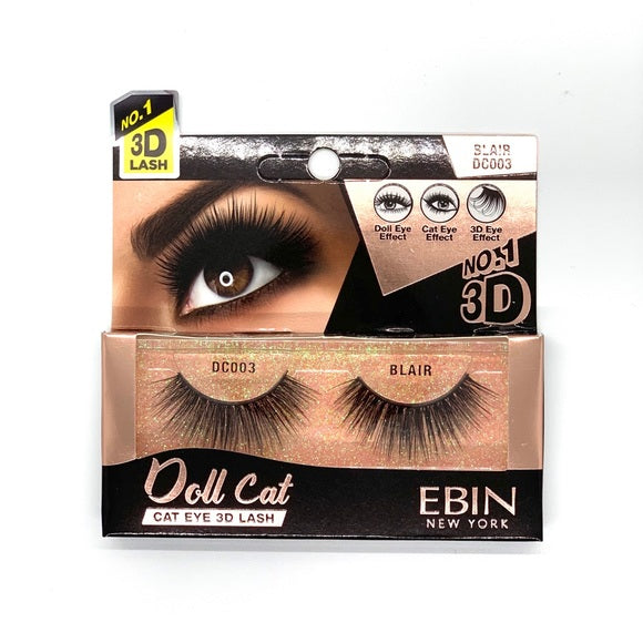 DOLL CAT 3D Mink Lashes - Natural Volume False Eyelashes (Choose Style A/B/C) for Dramatic Eye Makeup & Special Occasions
